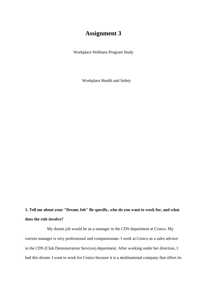 Workplace Wellness Program Study - Assignment 3