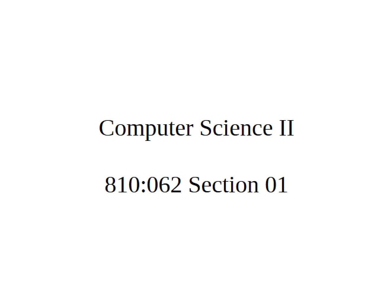 Computer Science II Overview