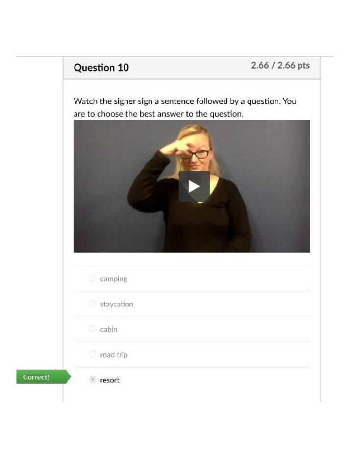 Trueway Unit 6 Comprehension Test, Question 10
