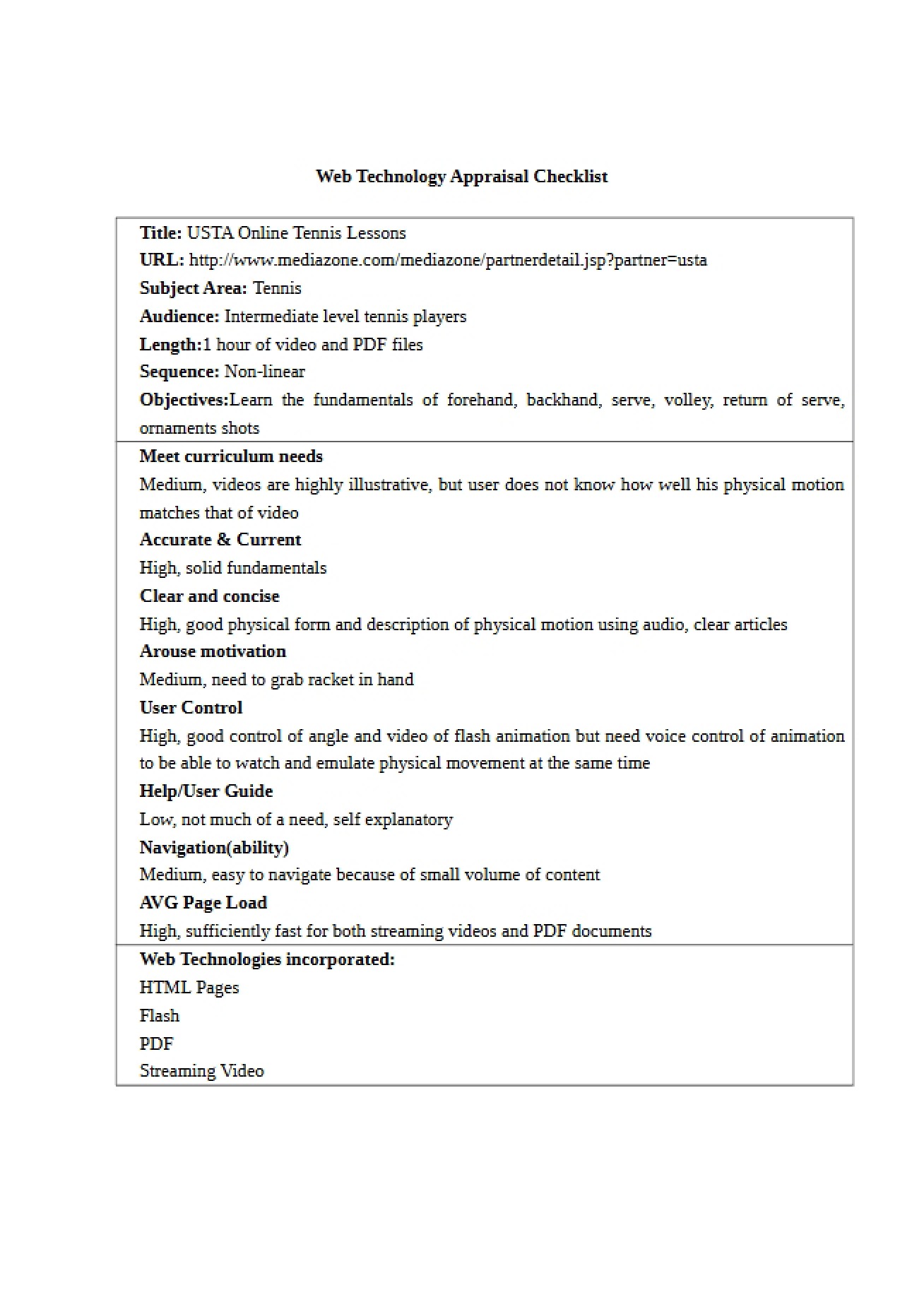Appraisal of Various Web Technologies