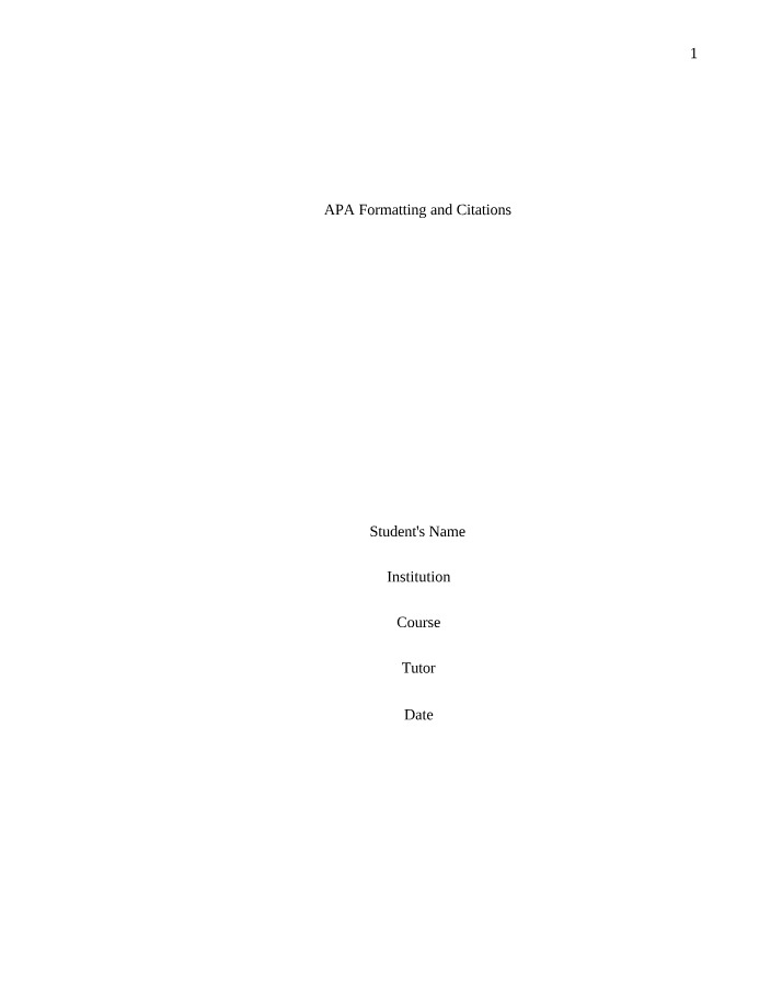 Citations and APA Formatting