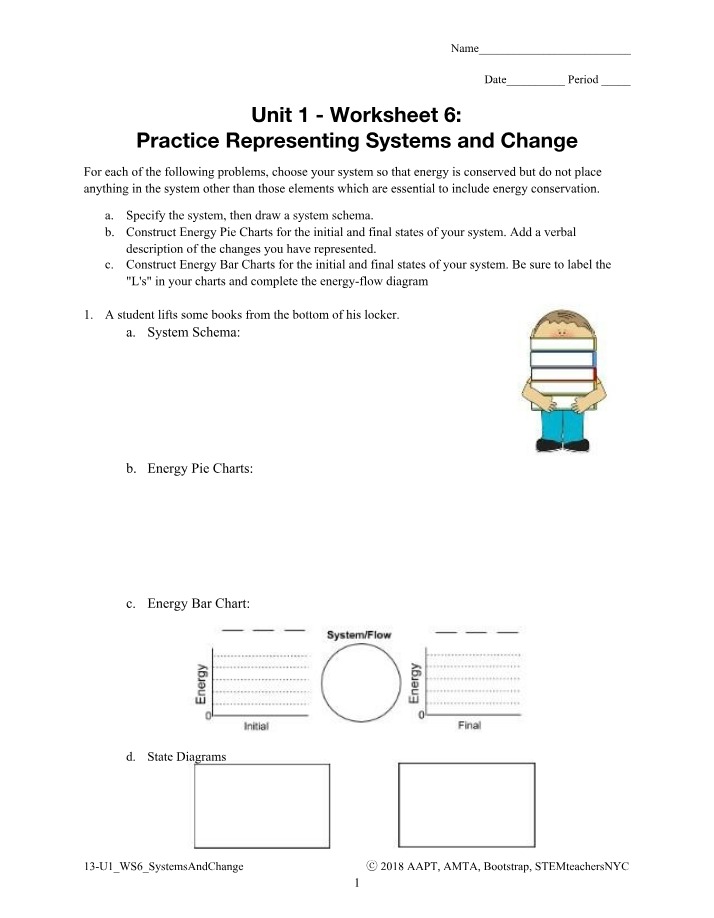 Unit 1 Worksheet 6 - Systems and Change