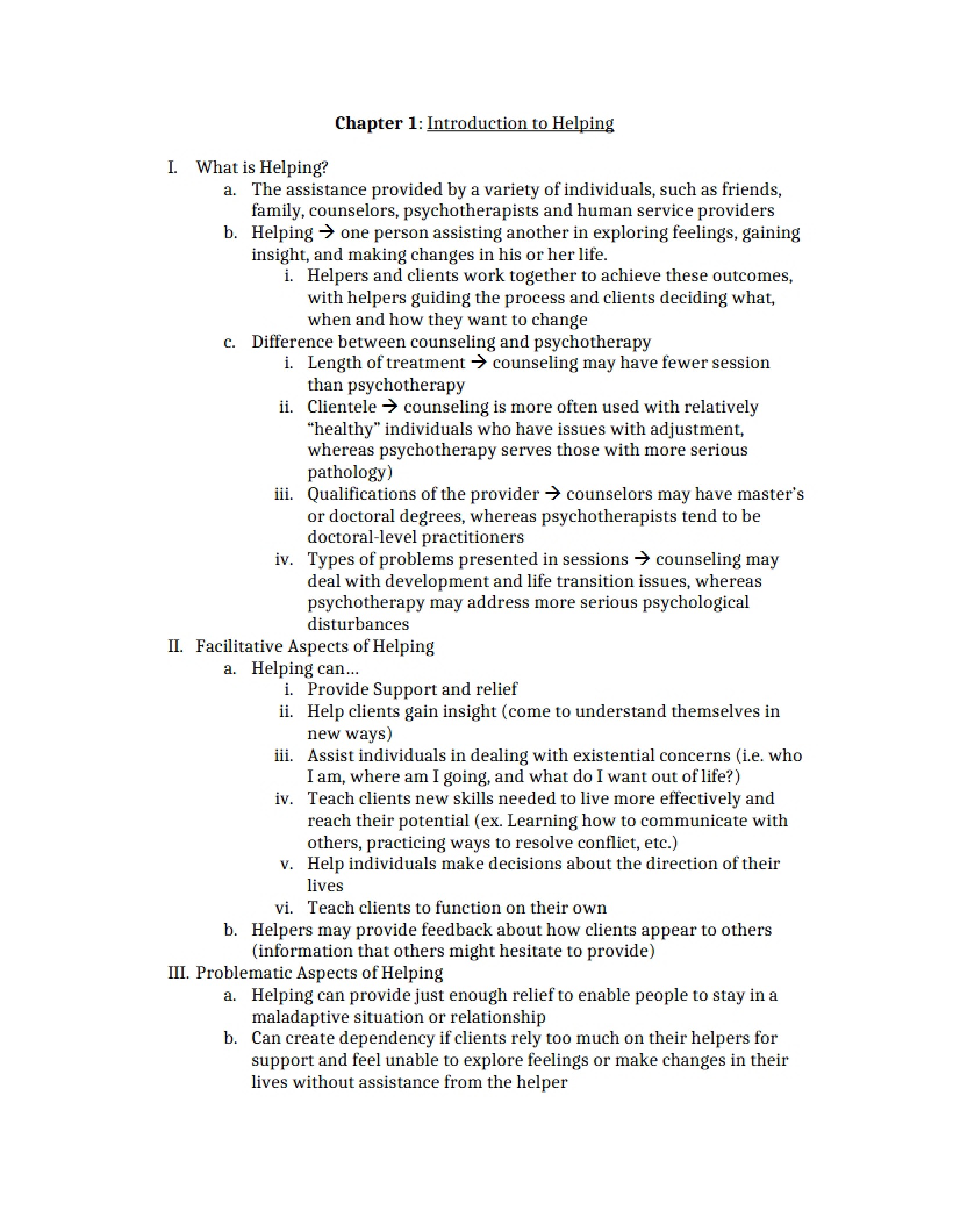 Helping Introduction Chapter 1