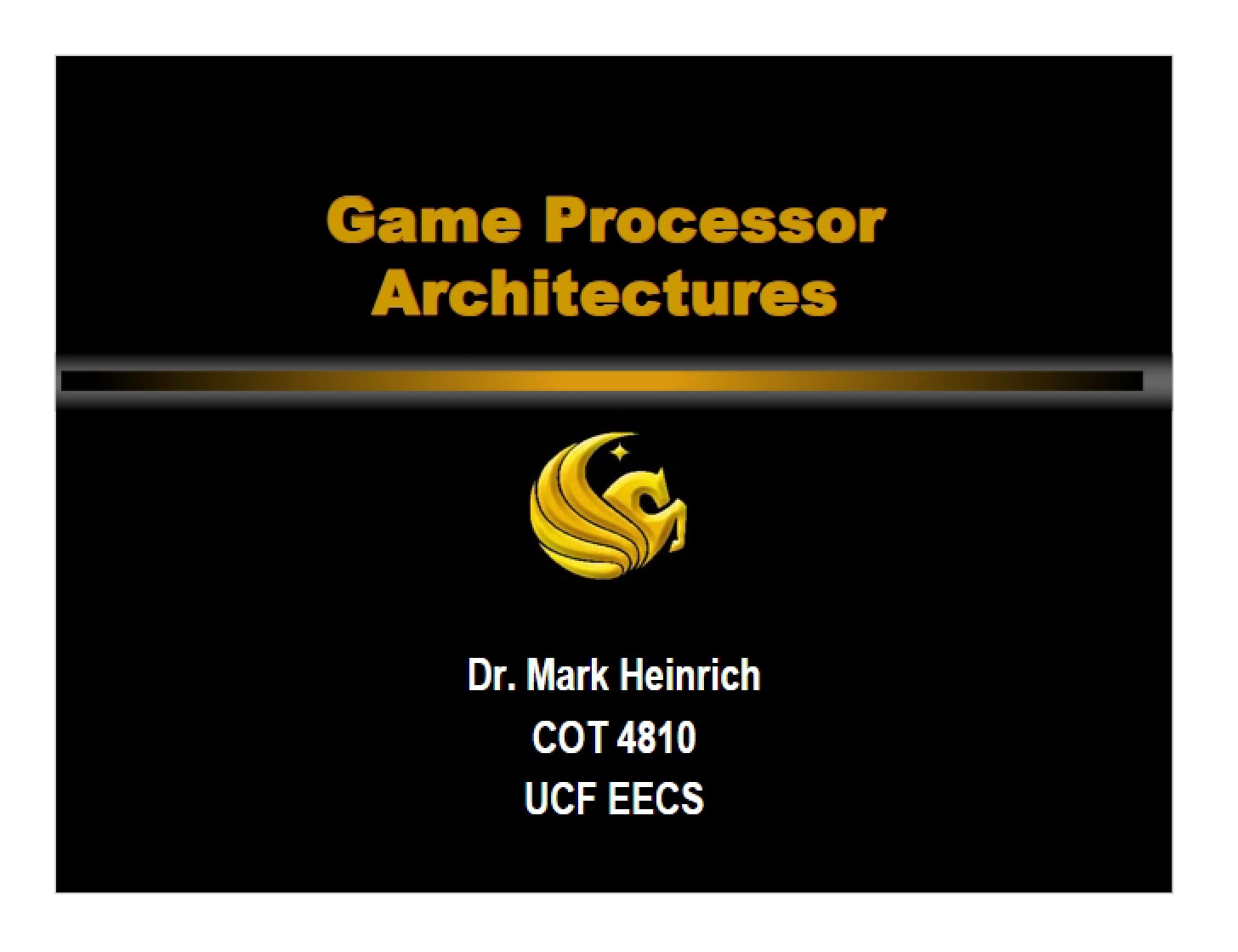 Architectures of Game Processors