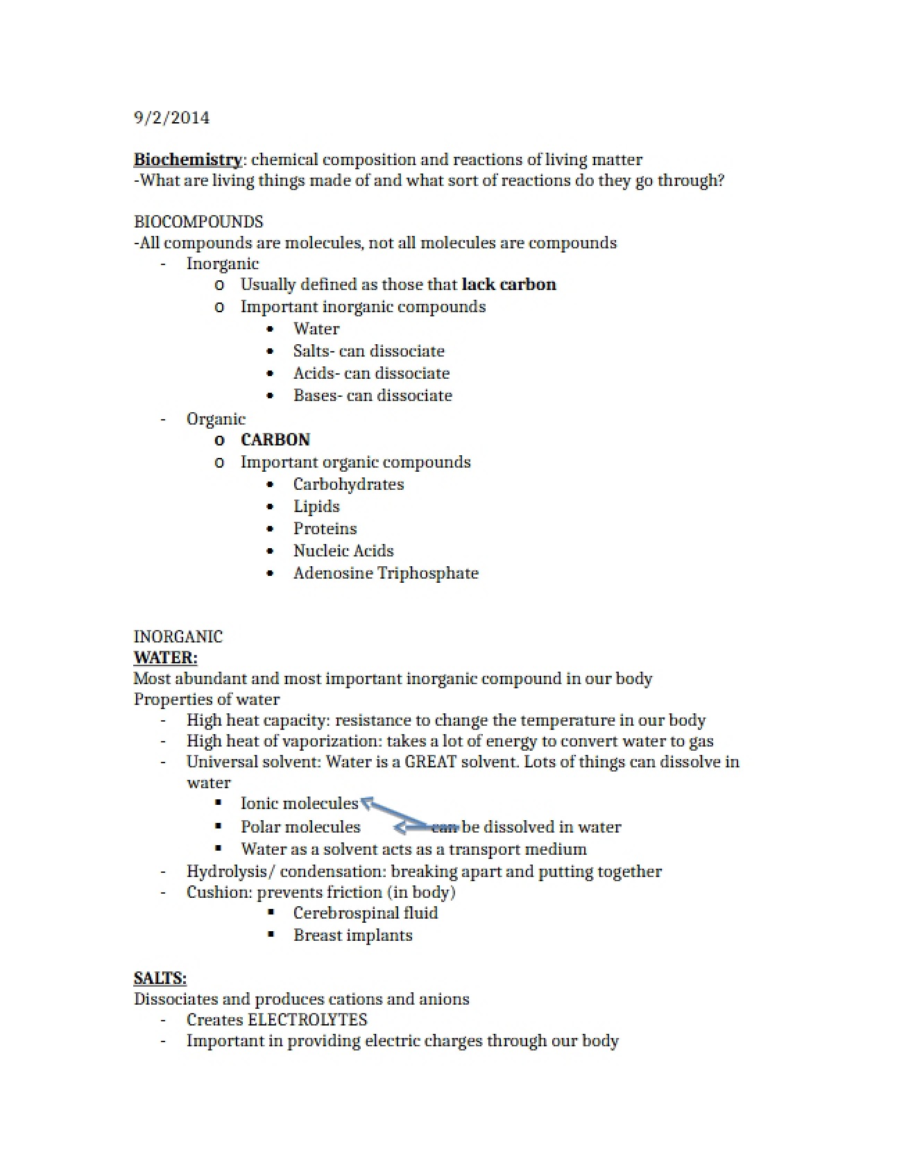 Biochemistry (Sep 2)