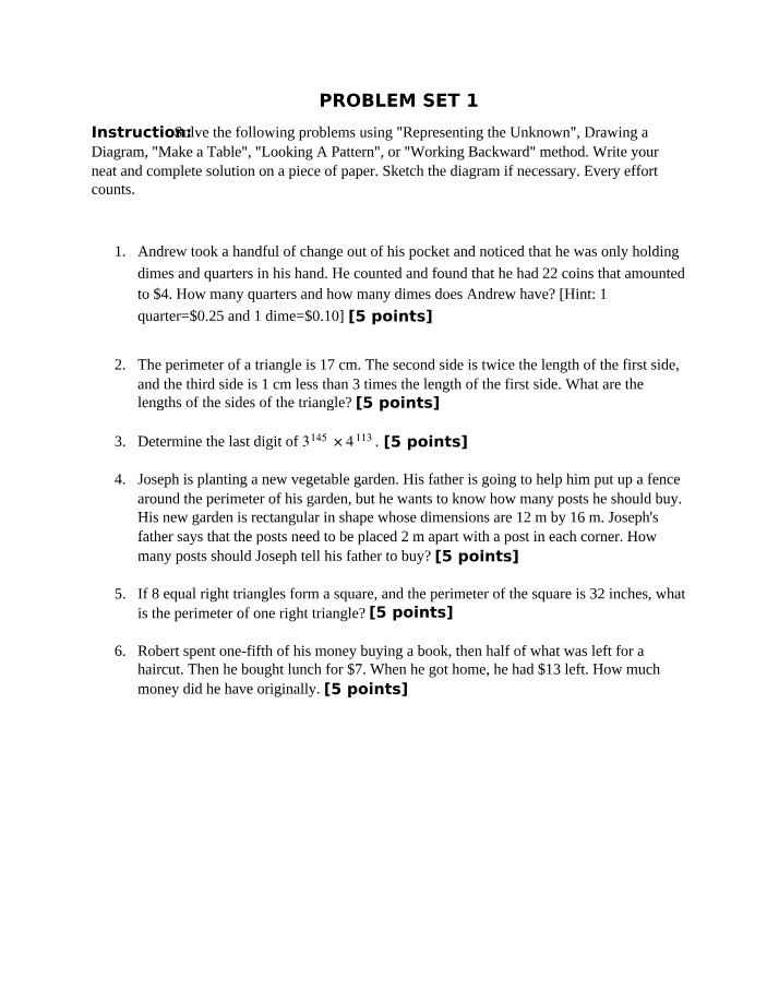 MMW Problem Set 1