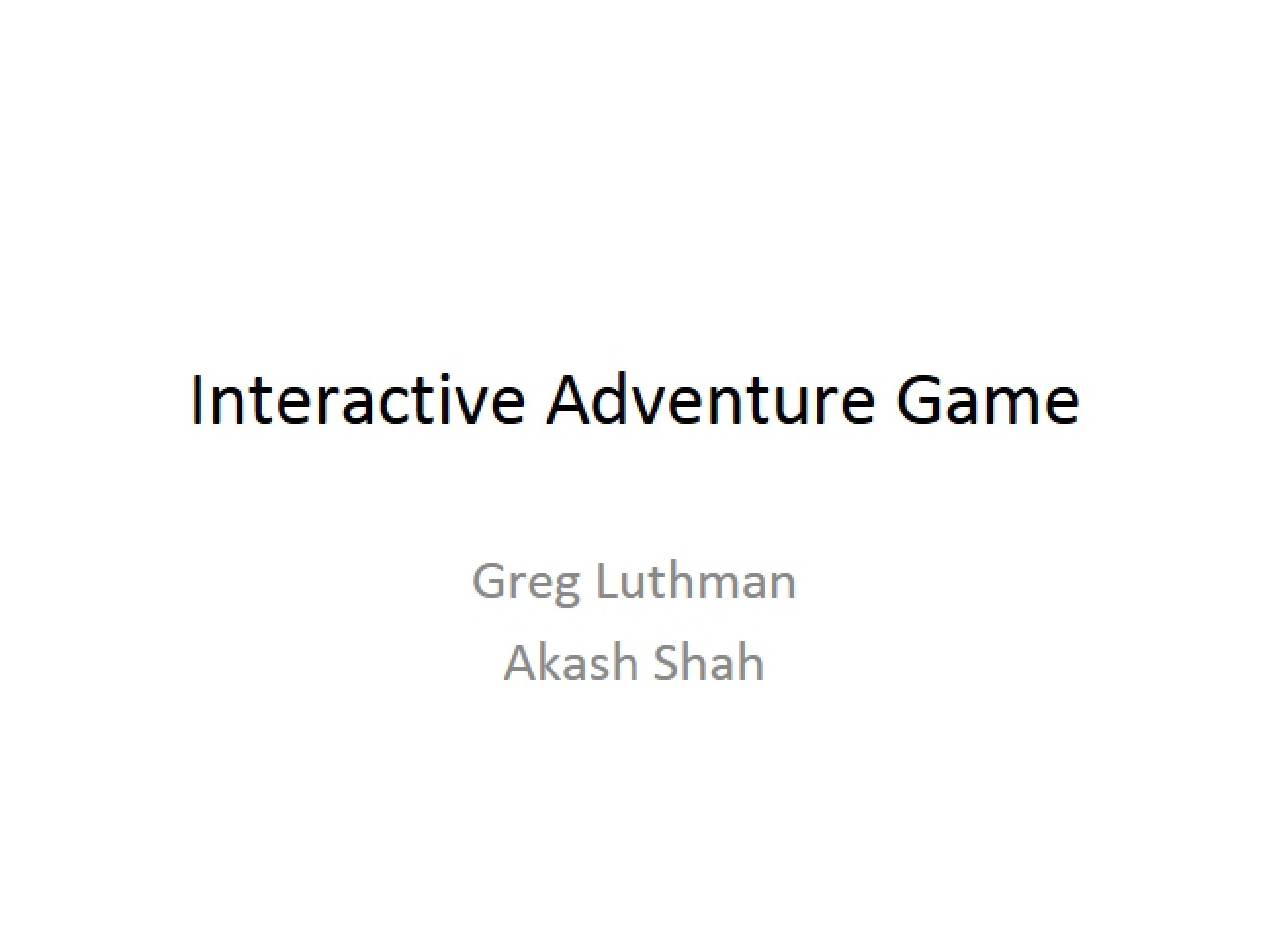 Adventure Game: Interactive