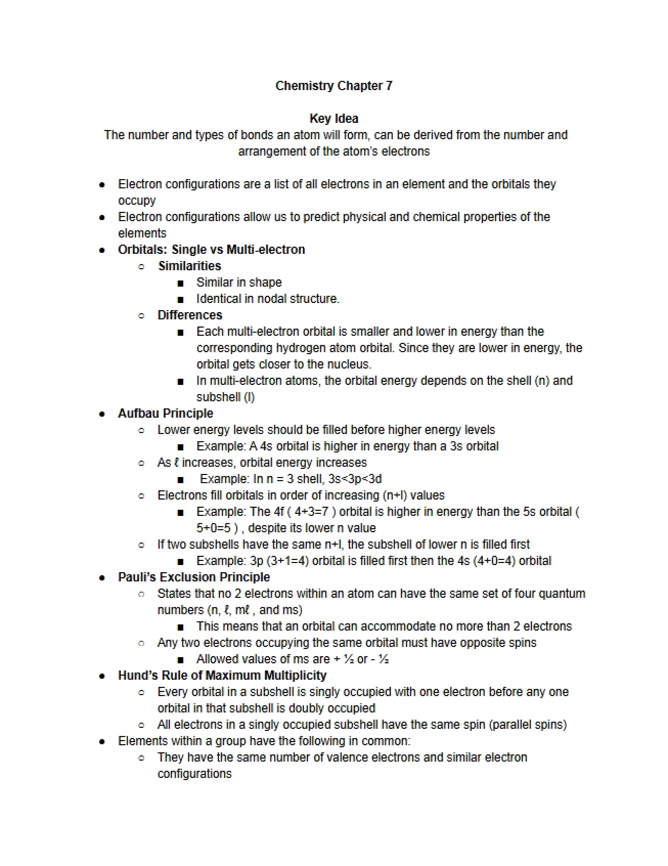Seventh Chapter of Chemistry