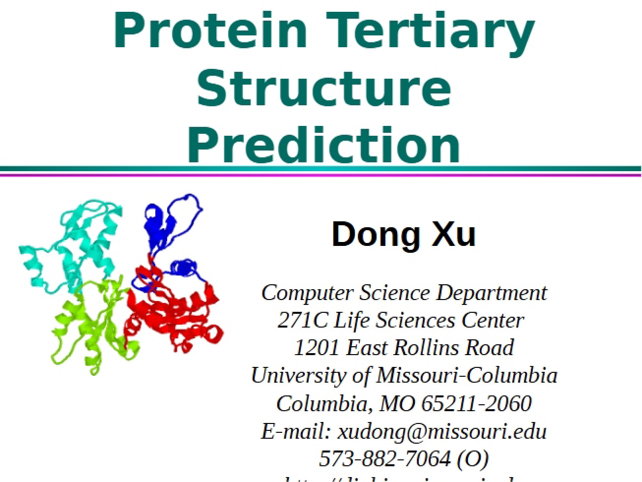 Prediction of Protein Tertiary Structure