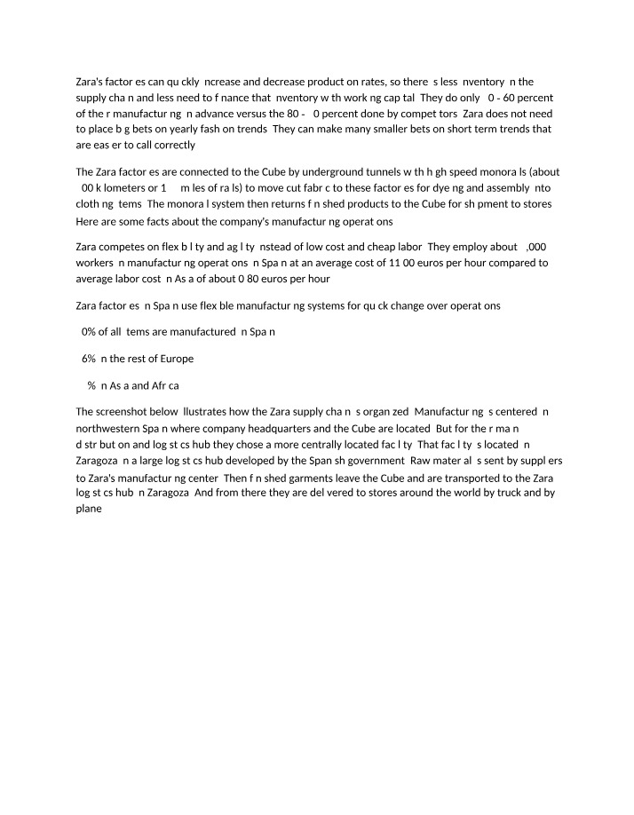 Case Study - Zara Supply Chain Management