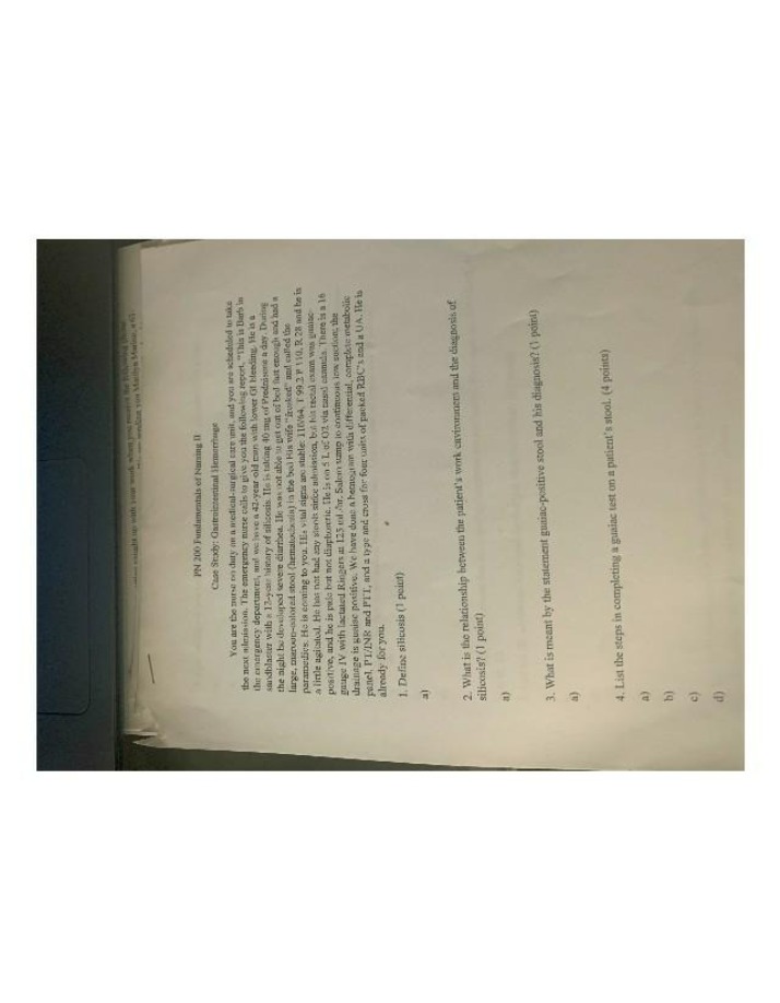 Fundamentals of Nursing Case Study - Gastrointestinal Hemorrhage