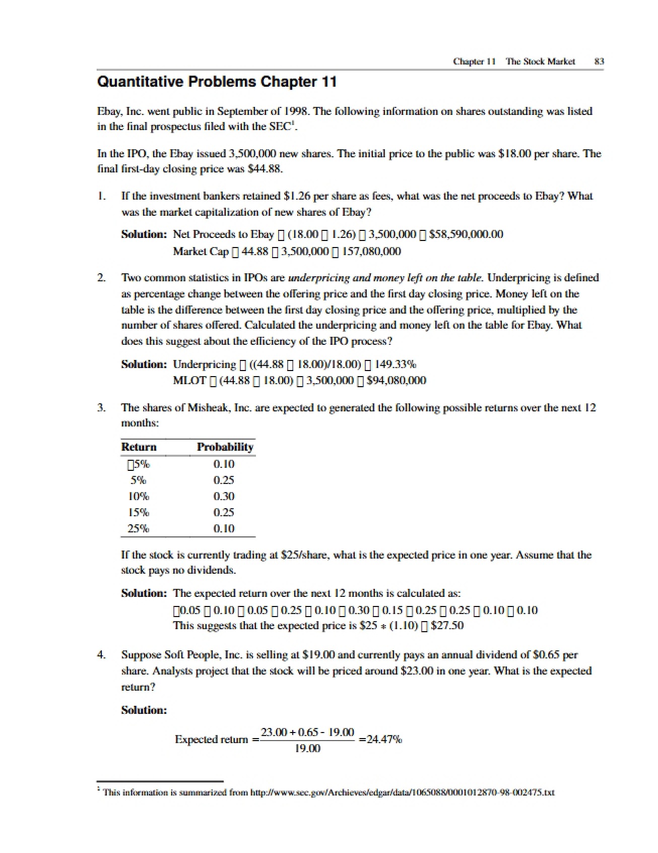Quantitative Problems from Chapter 11