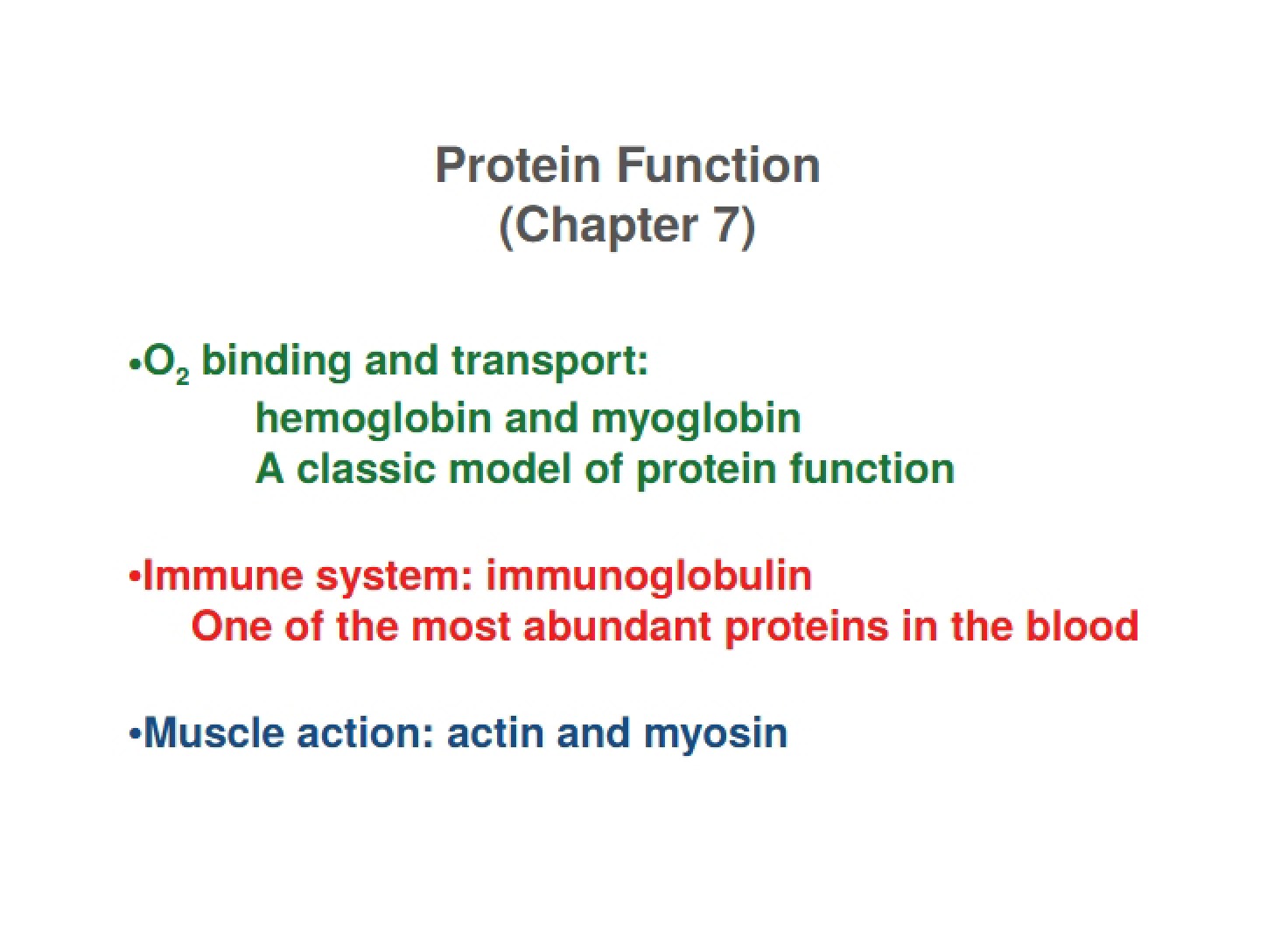 Functions of Proteins