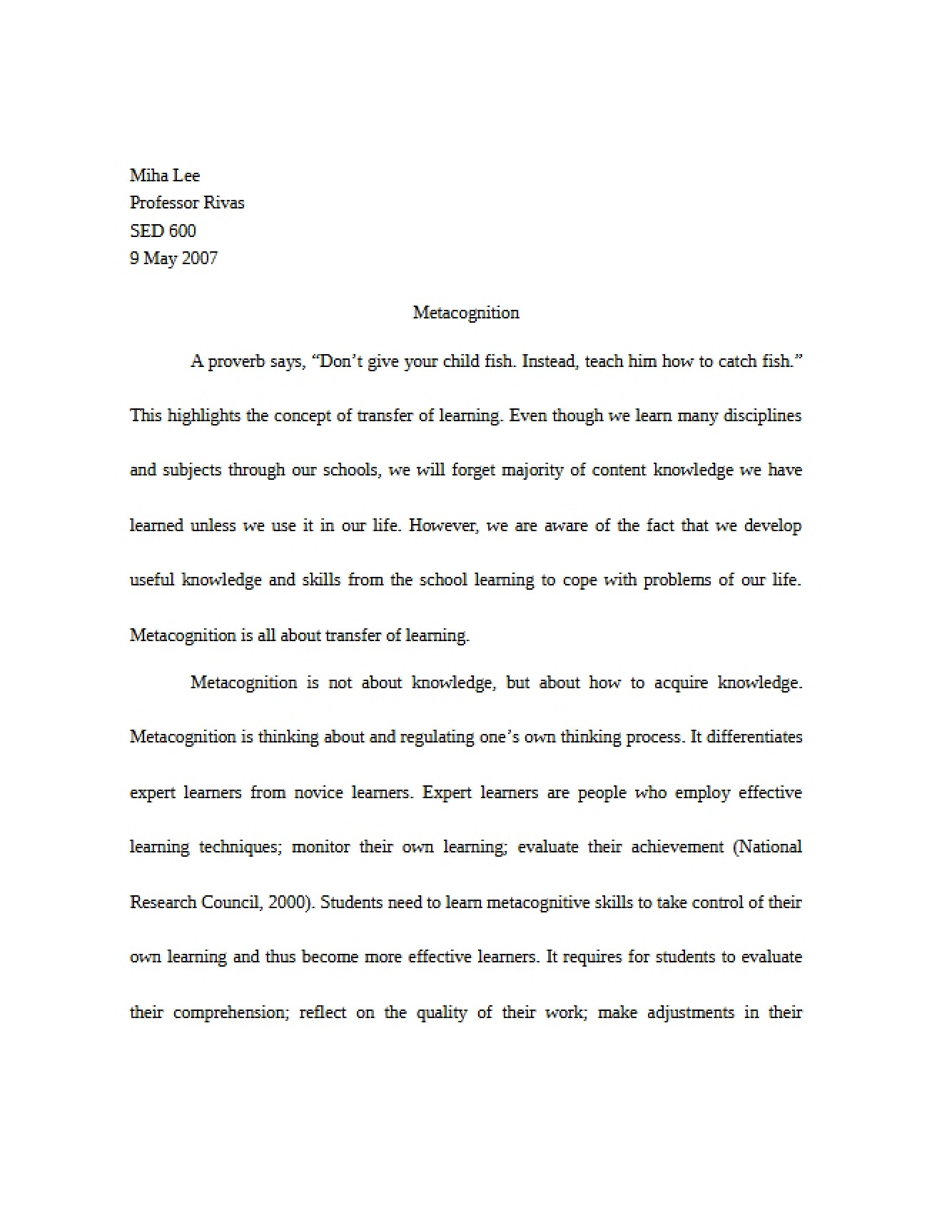 Metacognition Study Guide V2