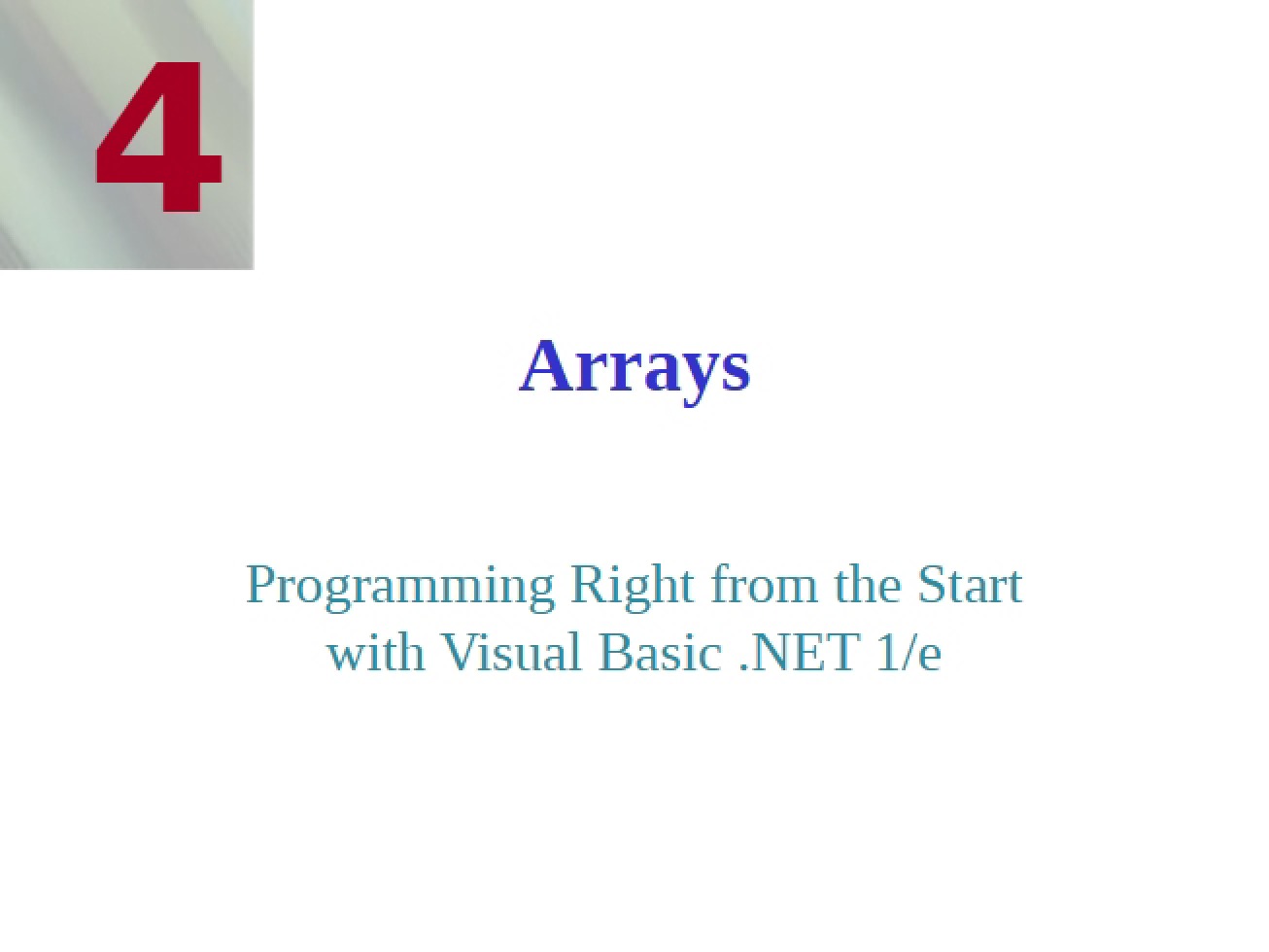 Visual Basic .NET An Introductory Programming Guide