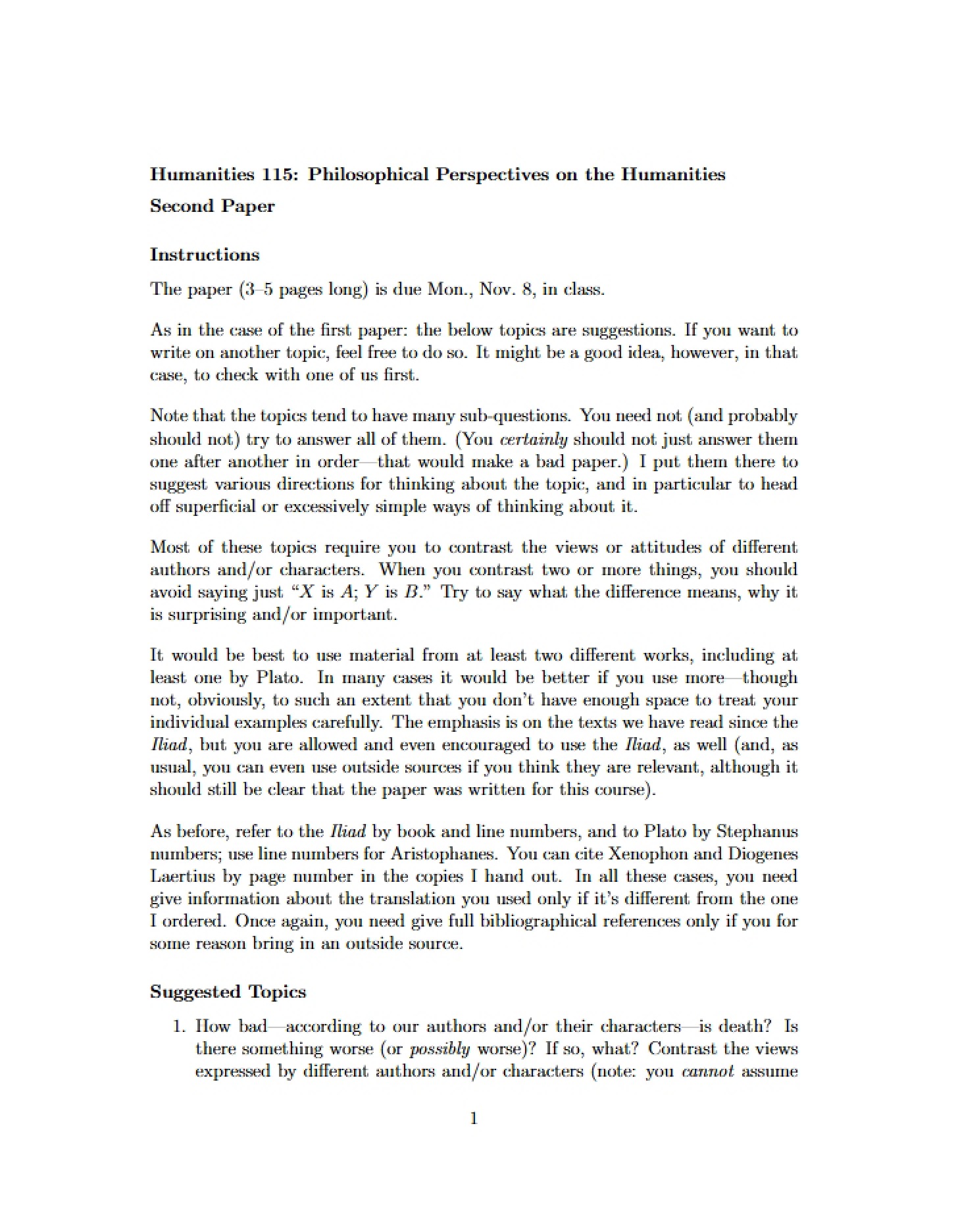 Humanities Philosophical Perspectives
