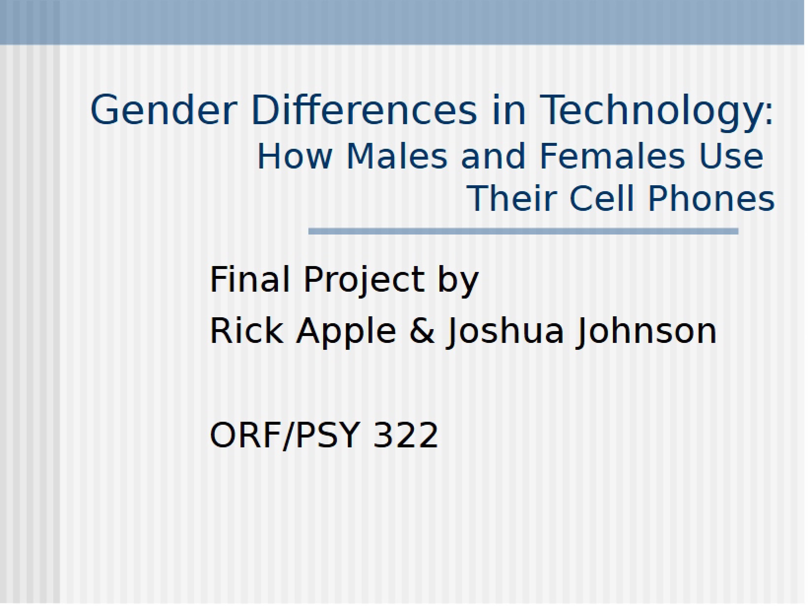 Technology Gender Differences