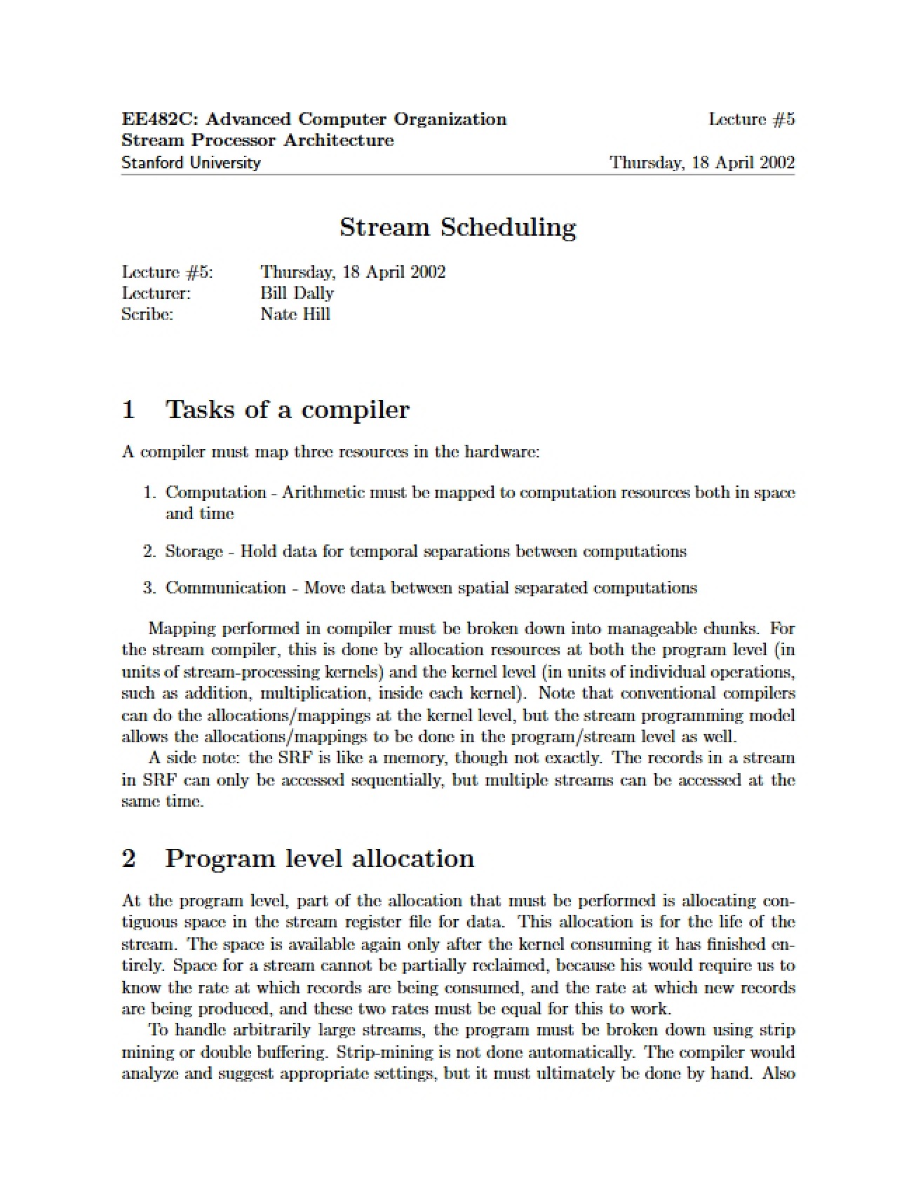 Processor Architecture Lecture Notes