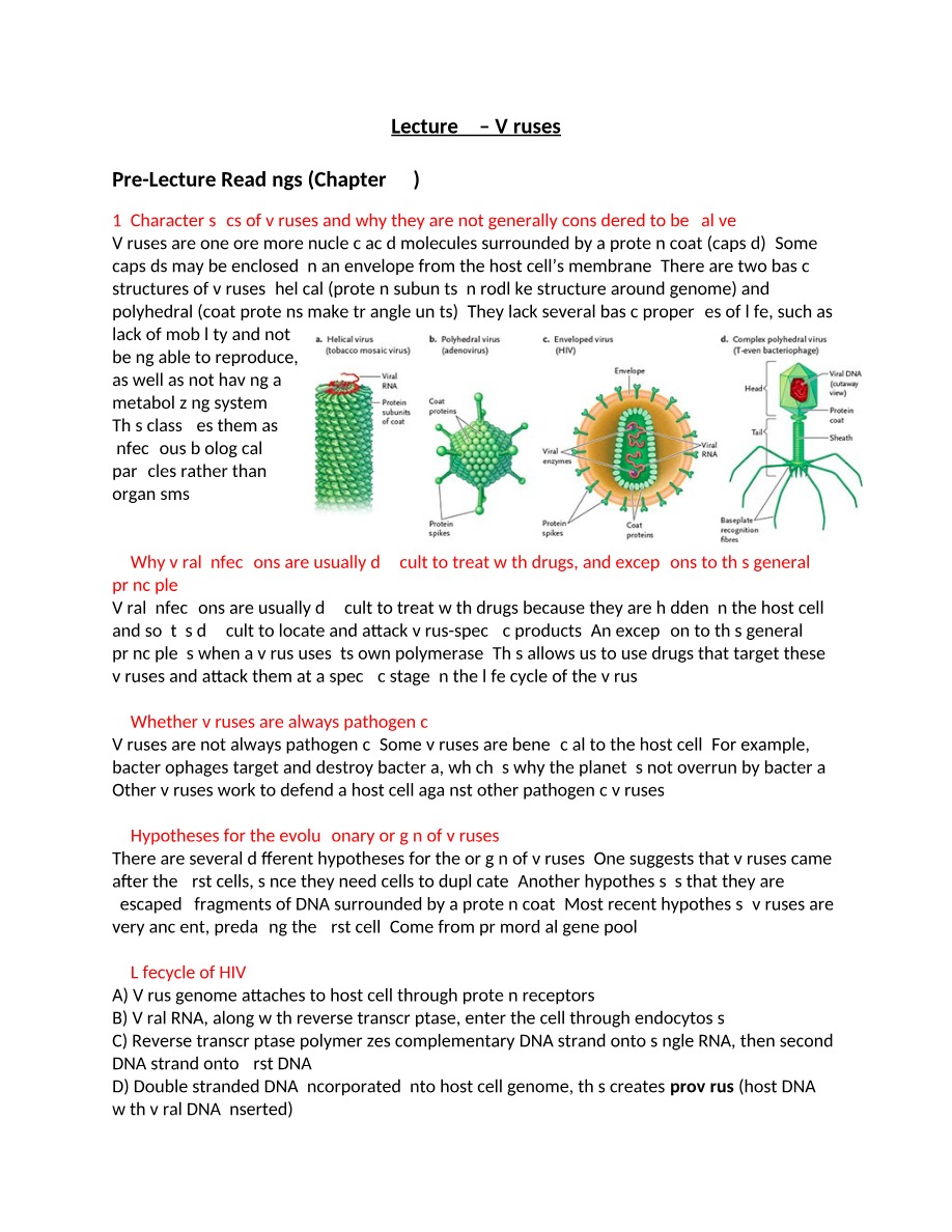 Viruses - Lecture 2