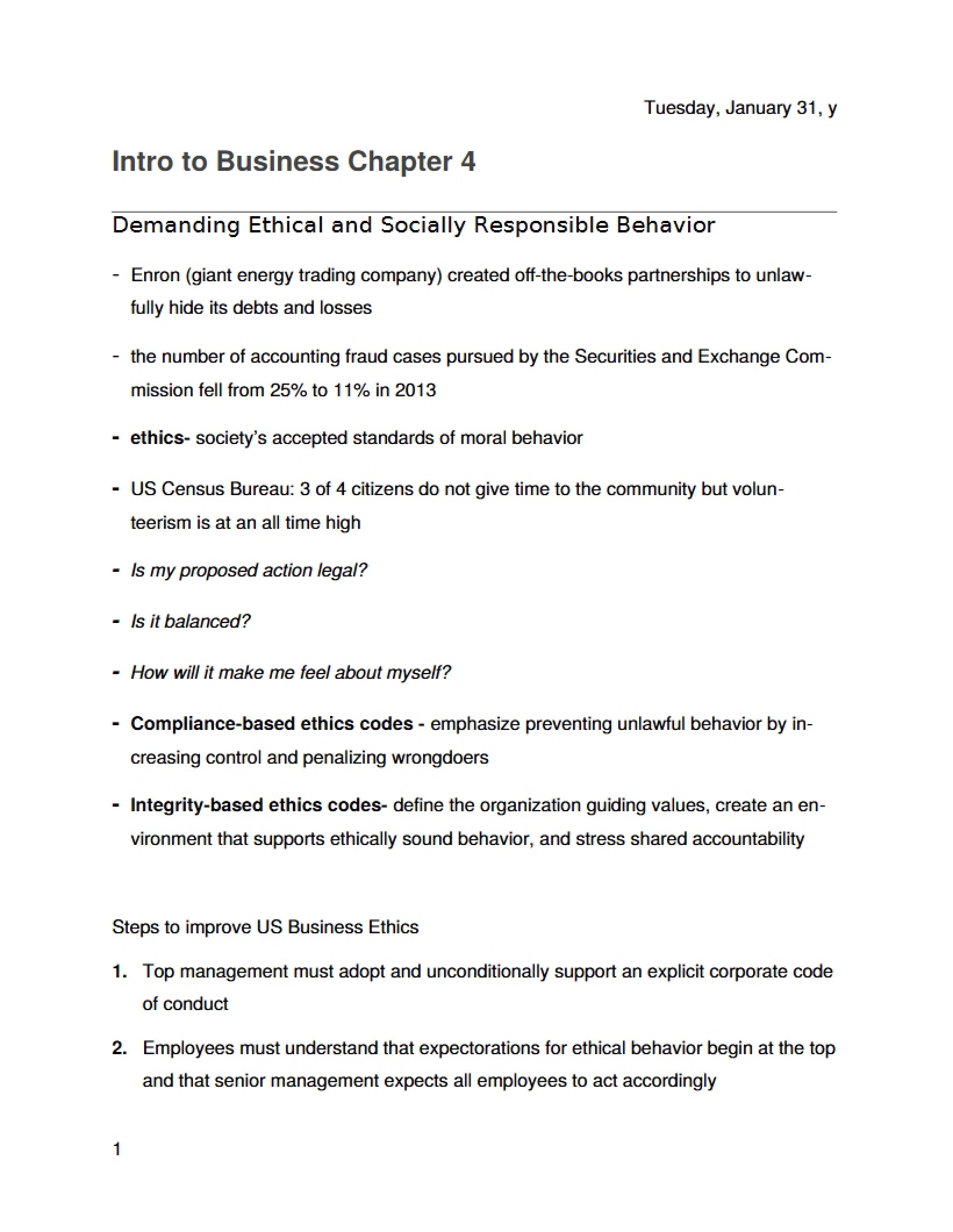 Ethics and Social Responsibility Demands