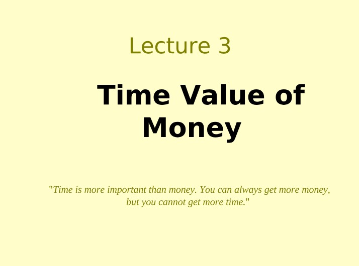 Time Value of Money - Importance and Interest