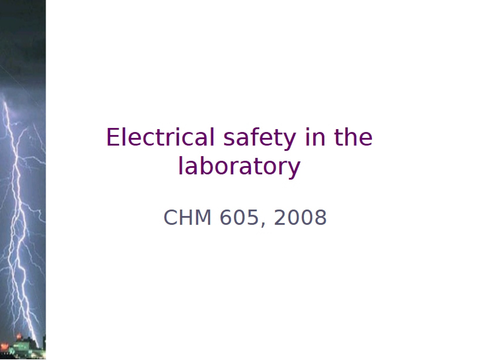 Lab Electrical Safety