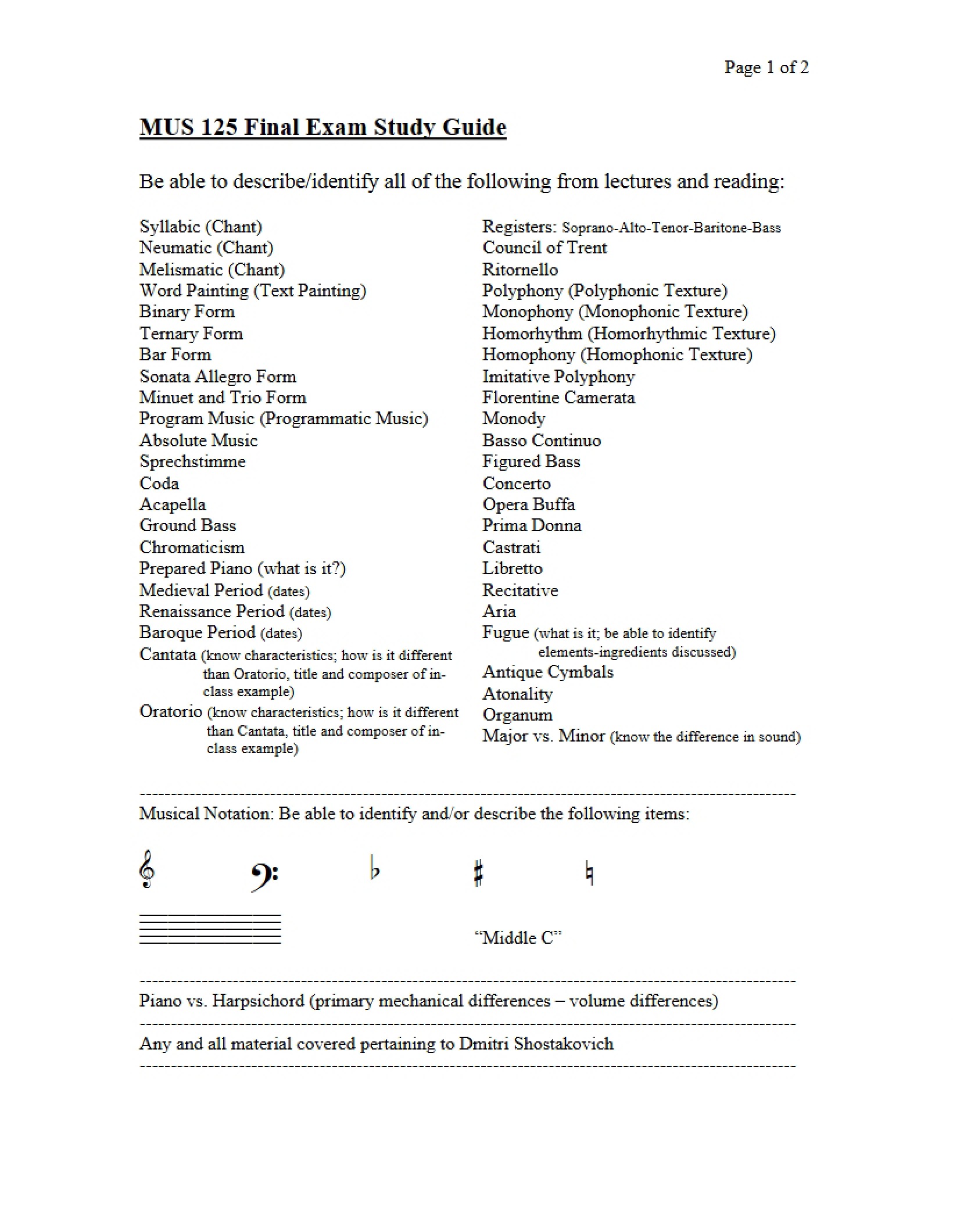 Complex Variables Final Study Guide