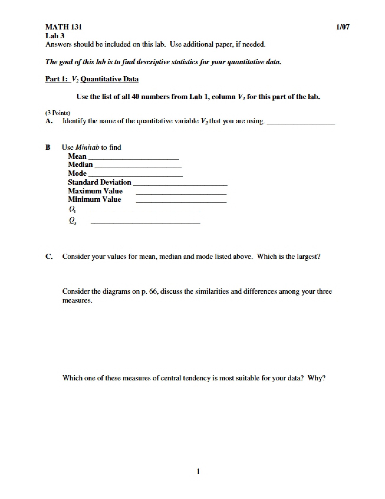 Statistics Study Guide 1