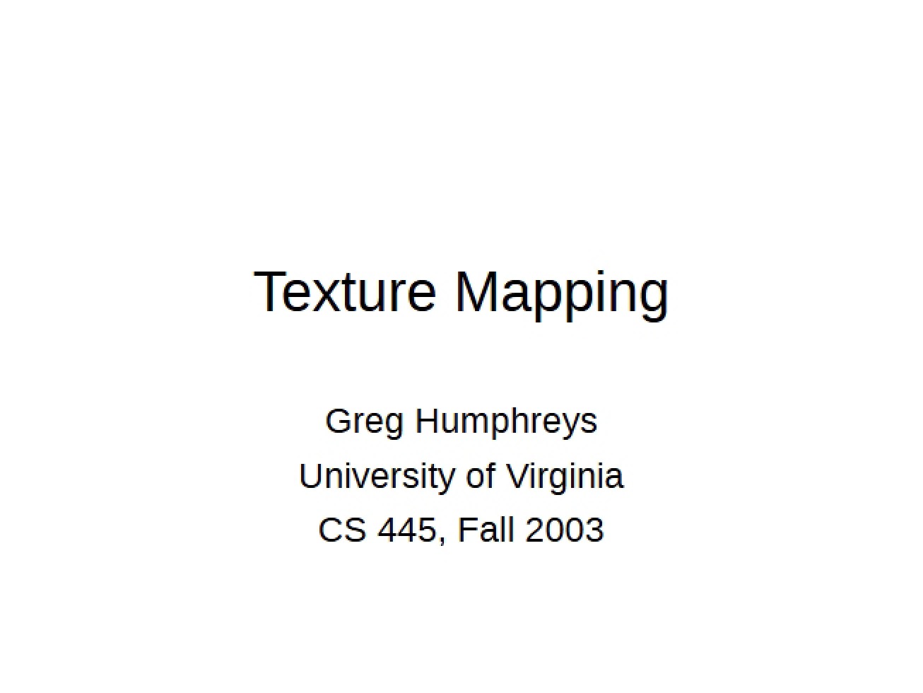 Mapping of Textures