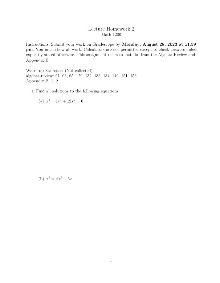 Homework 2 - Lecture