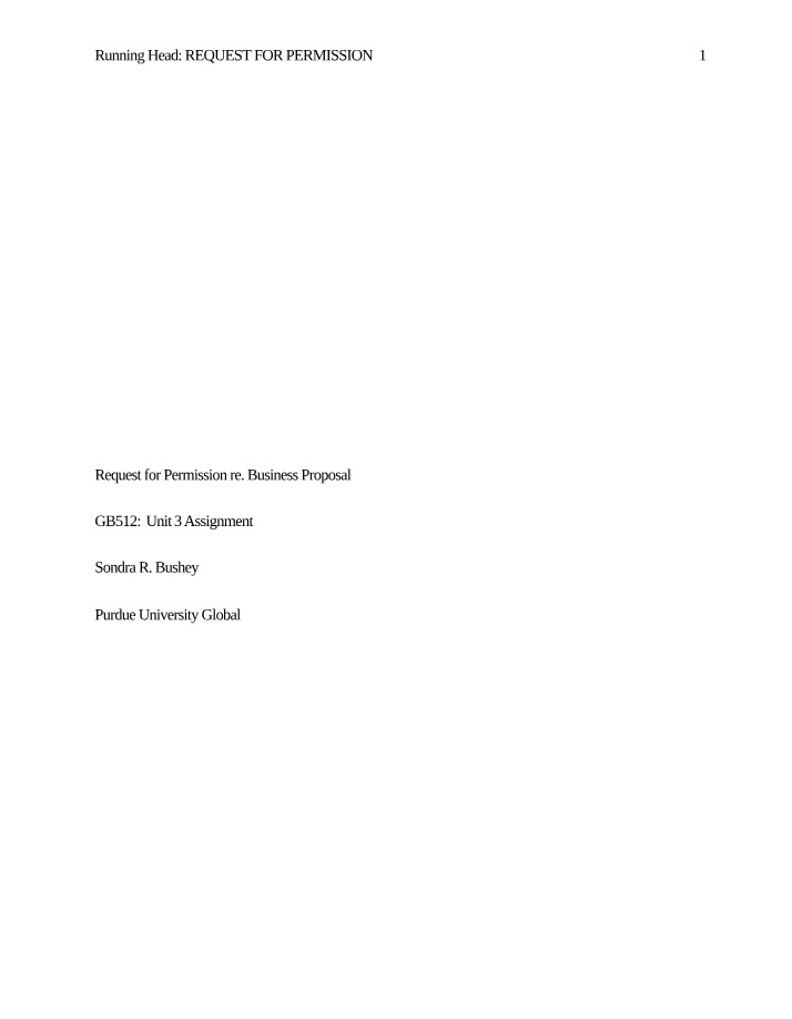 Permission Request for Business Proposal
