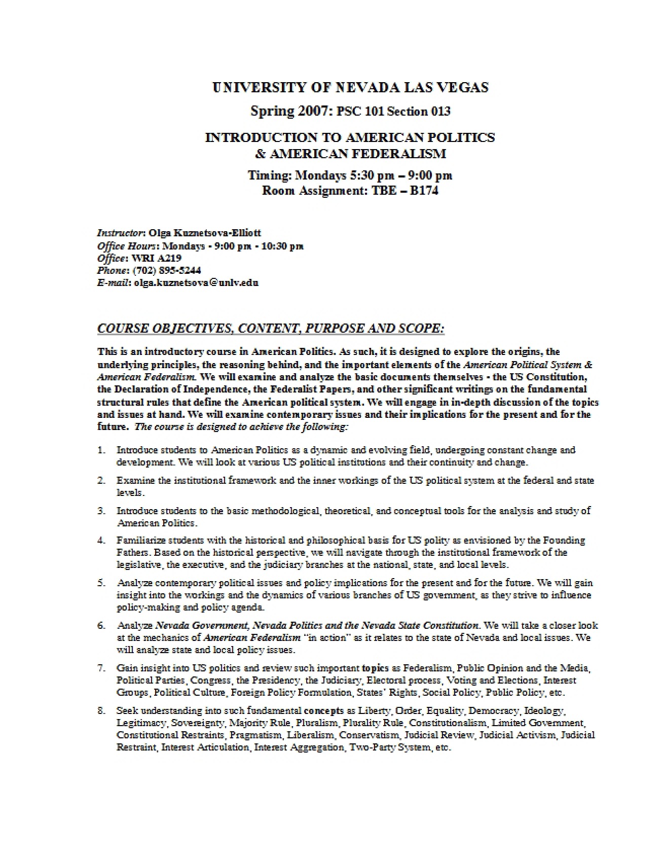 American Government Syllabus