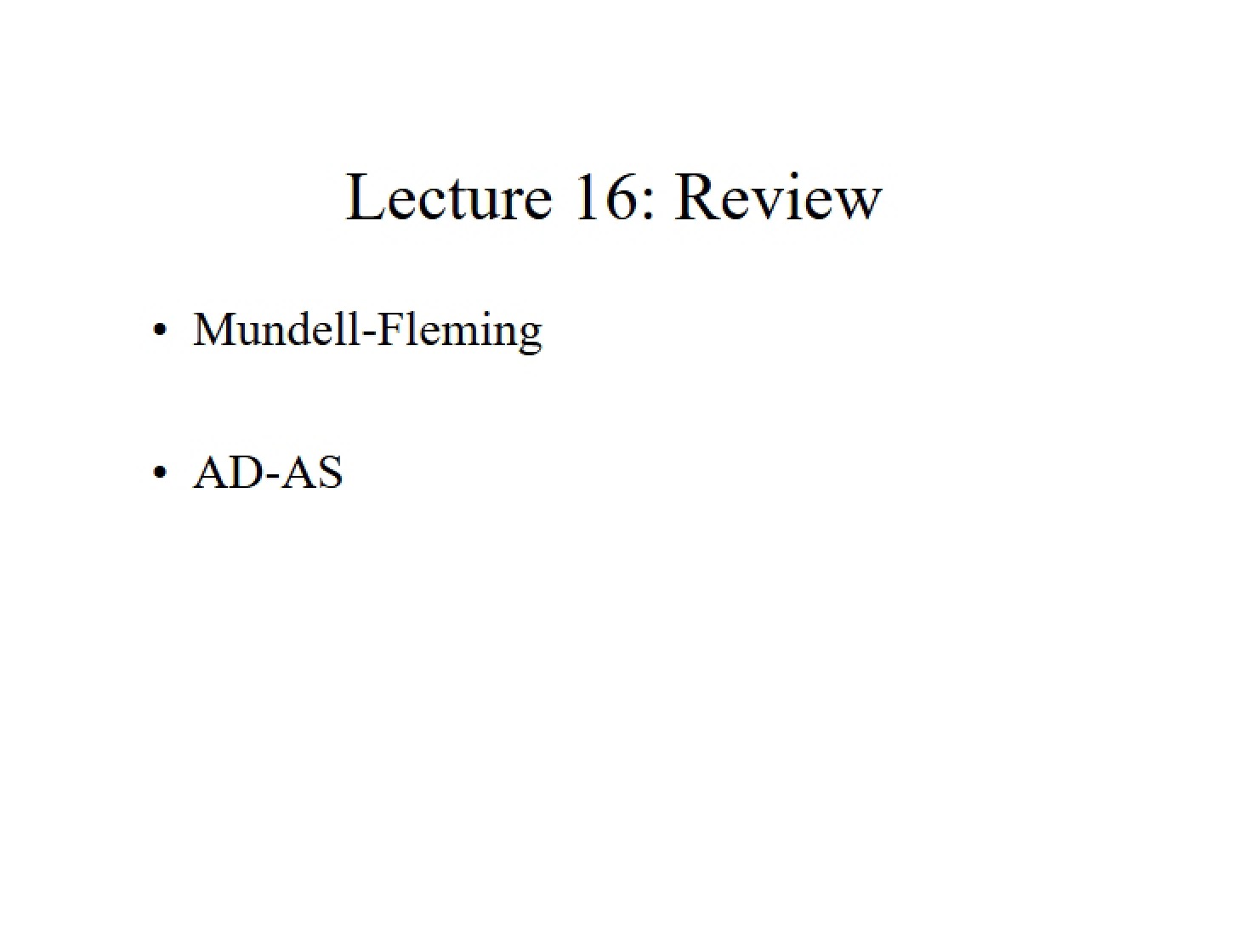Mundell-Fleming Model