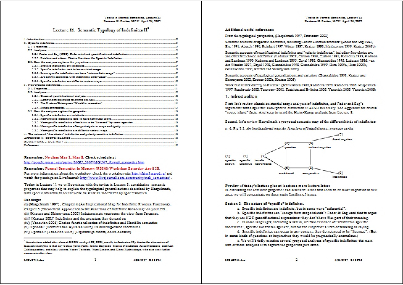Indefinites Semantic Typology II