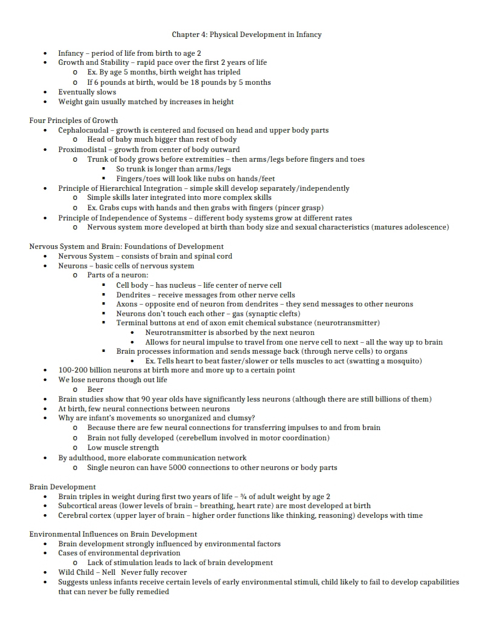 Infancy Physical Development Guide - Chapter 4