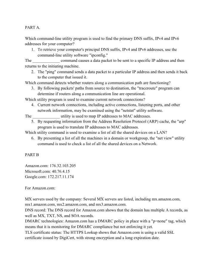 Command-Line Utility for DNS Suffix and IP Addresses