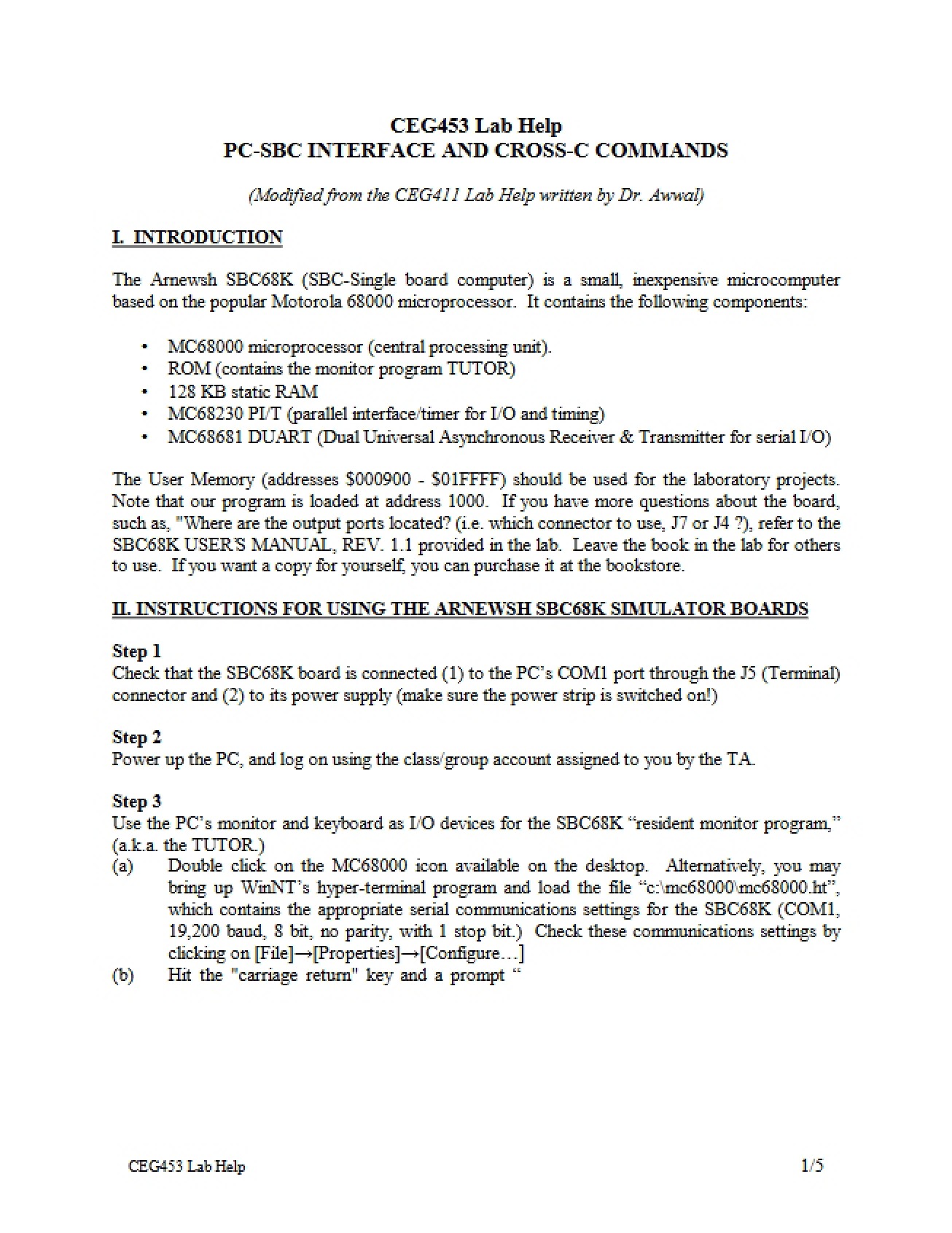 Help Guide for the Design of Computing Systems Lab