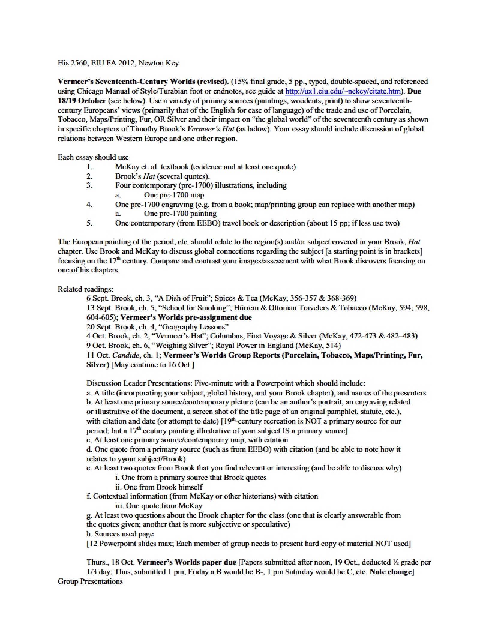 Lecture Notes - HIS 2560