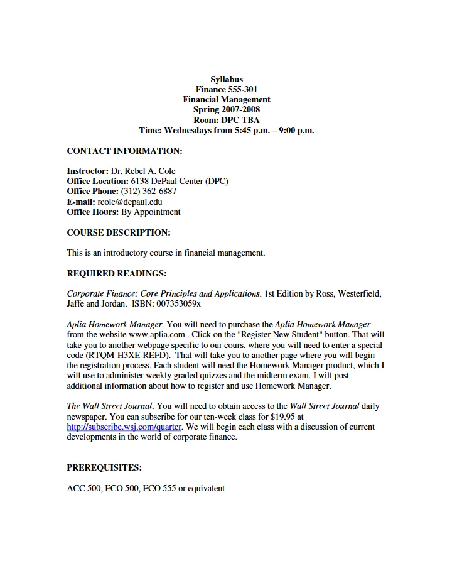 Course Info Sheet