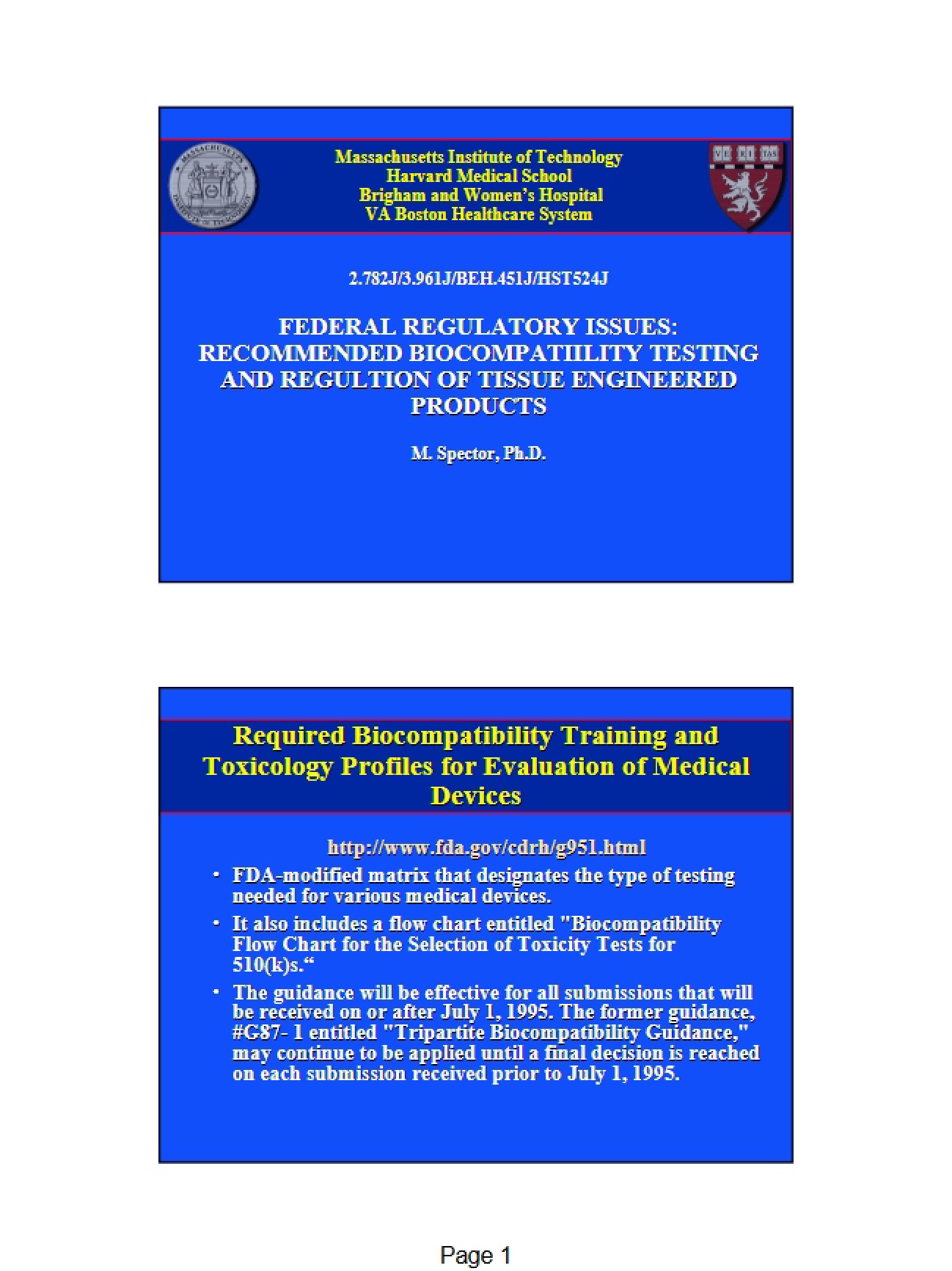 Medical Device Lecture Notes