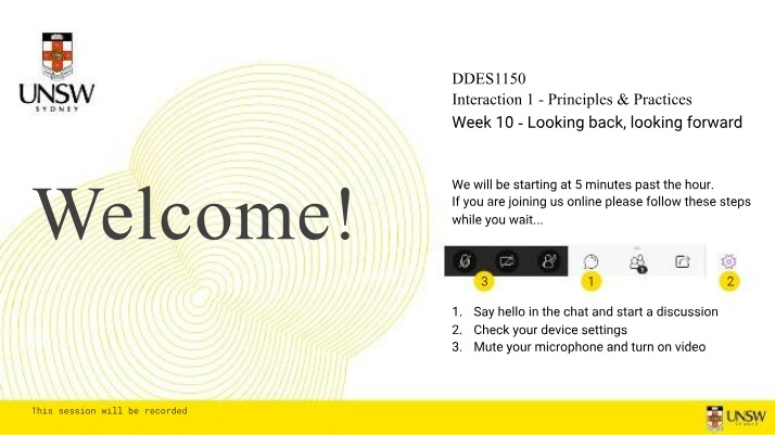 DDES1150 Week 10 Lecture
