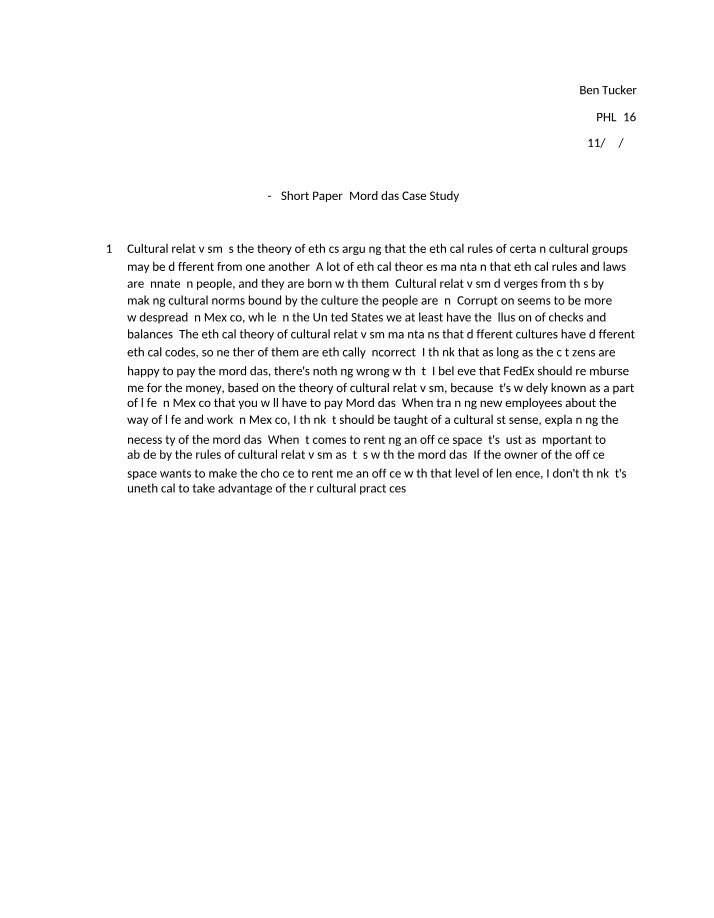 Short Paper 4-4 - Mordidas Case Study