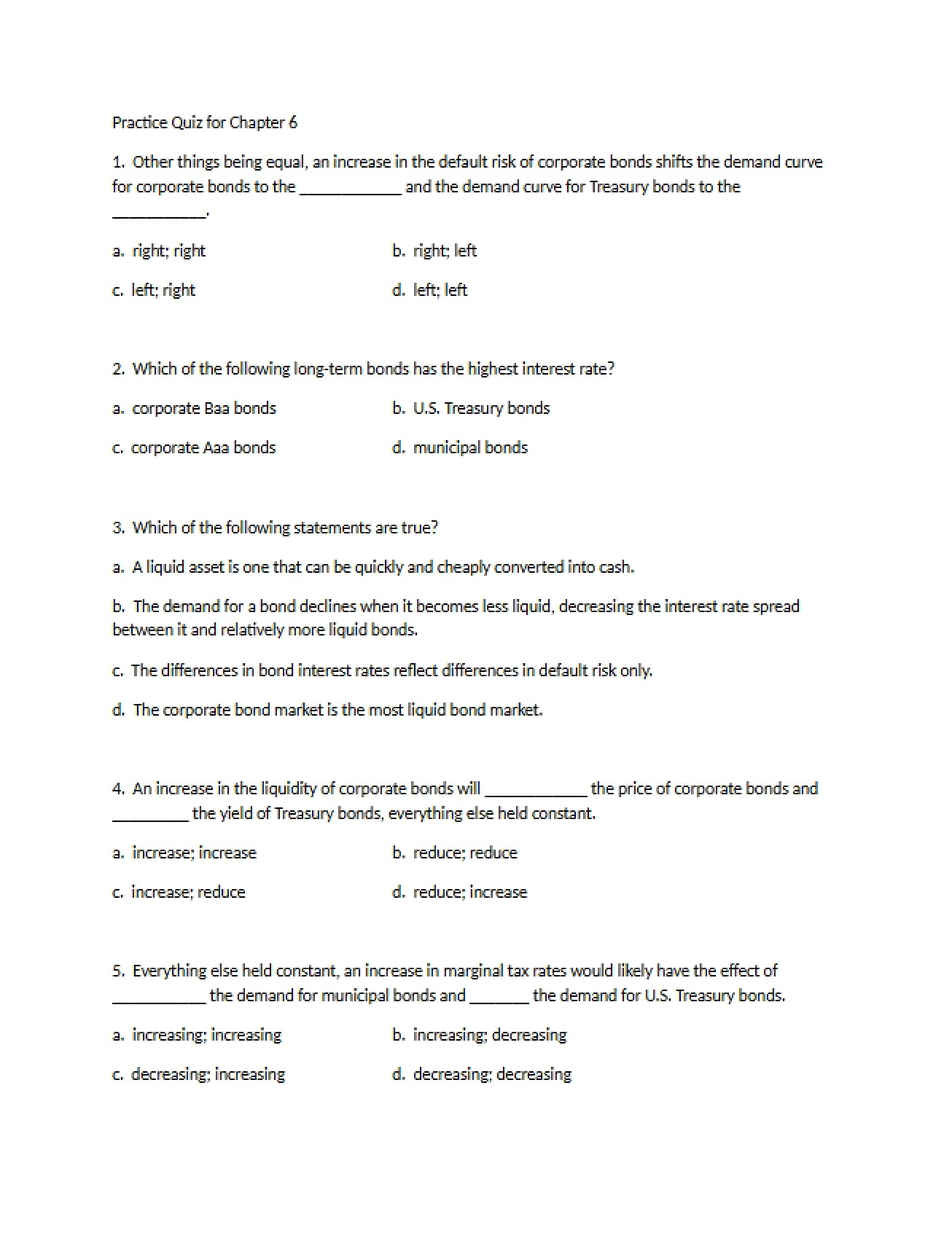 Chapter 6 Practice Quiz