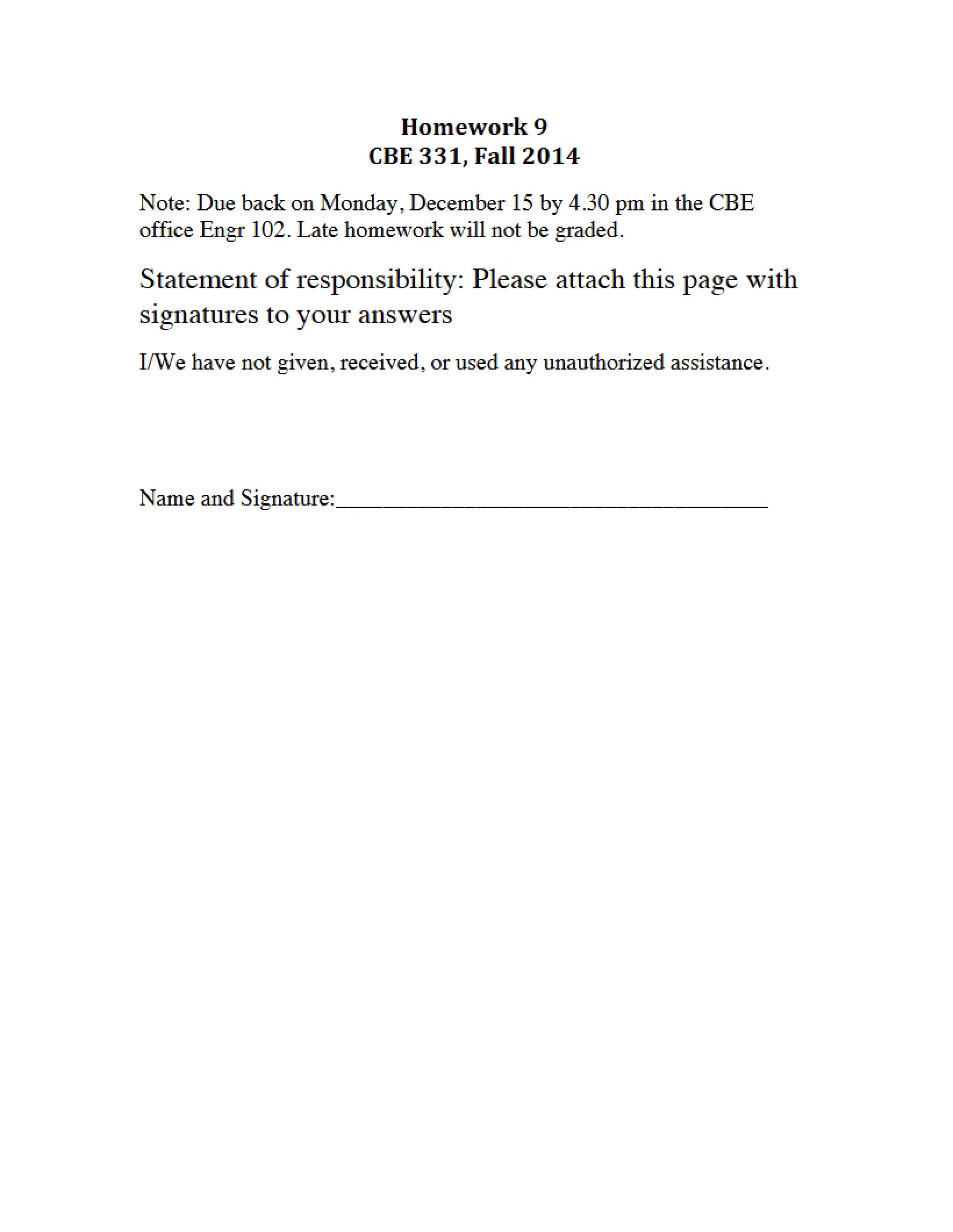 Homework Assignment 9