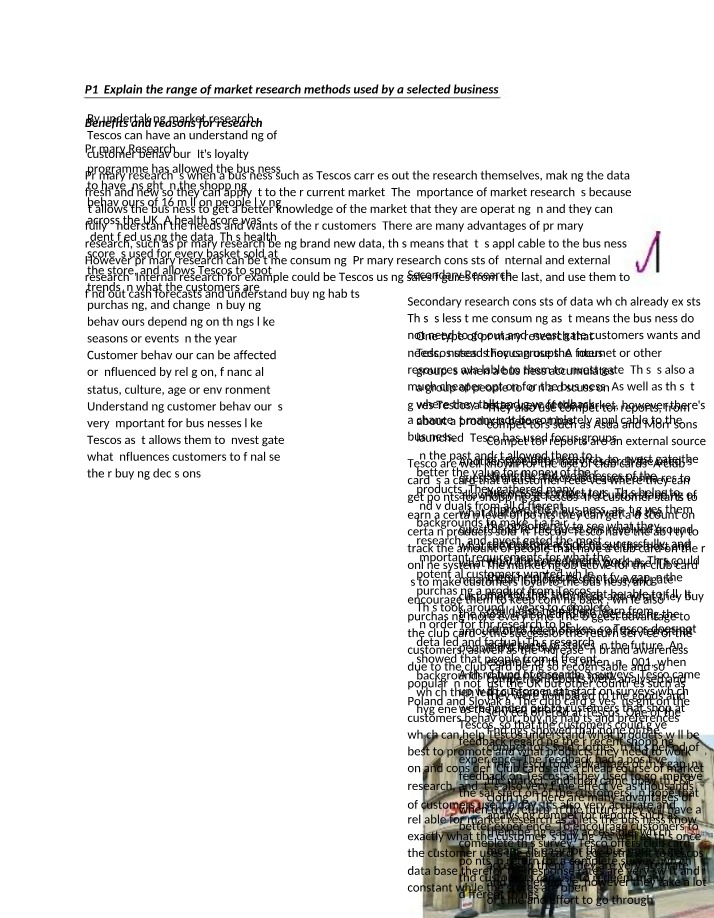 Market Research Methods - Benefits and Reasons for Tesco