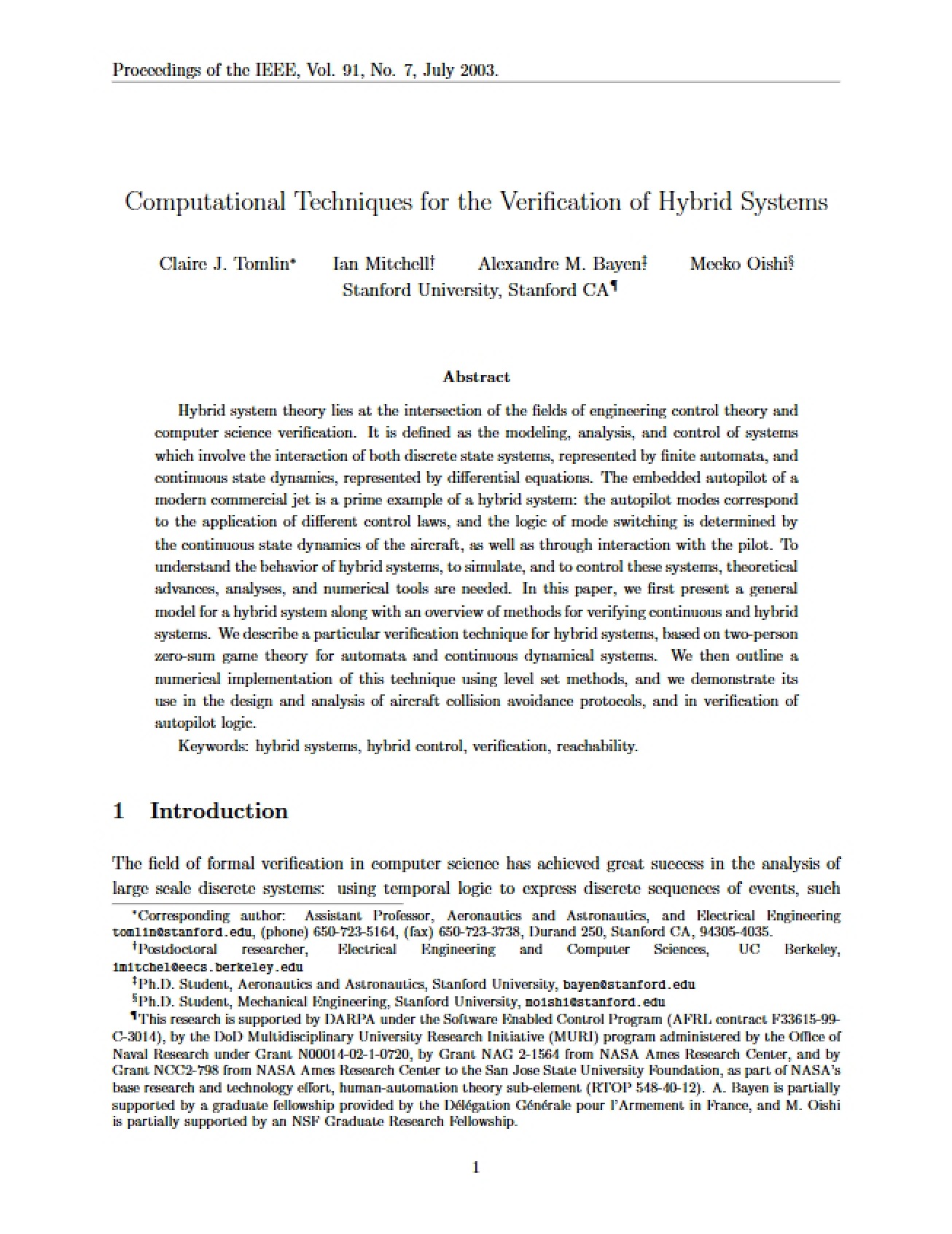 Hybrid Systems Study Notes