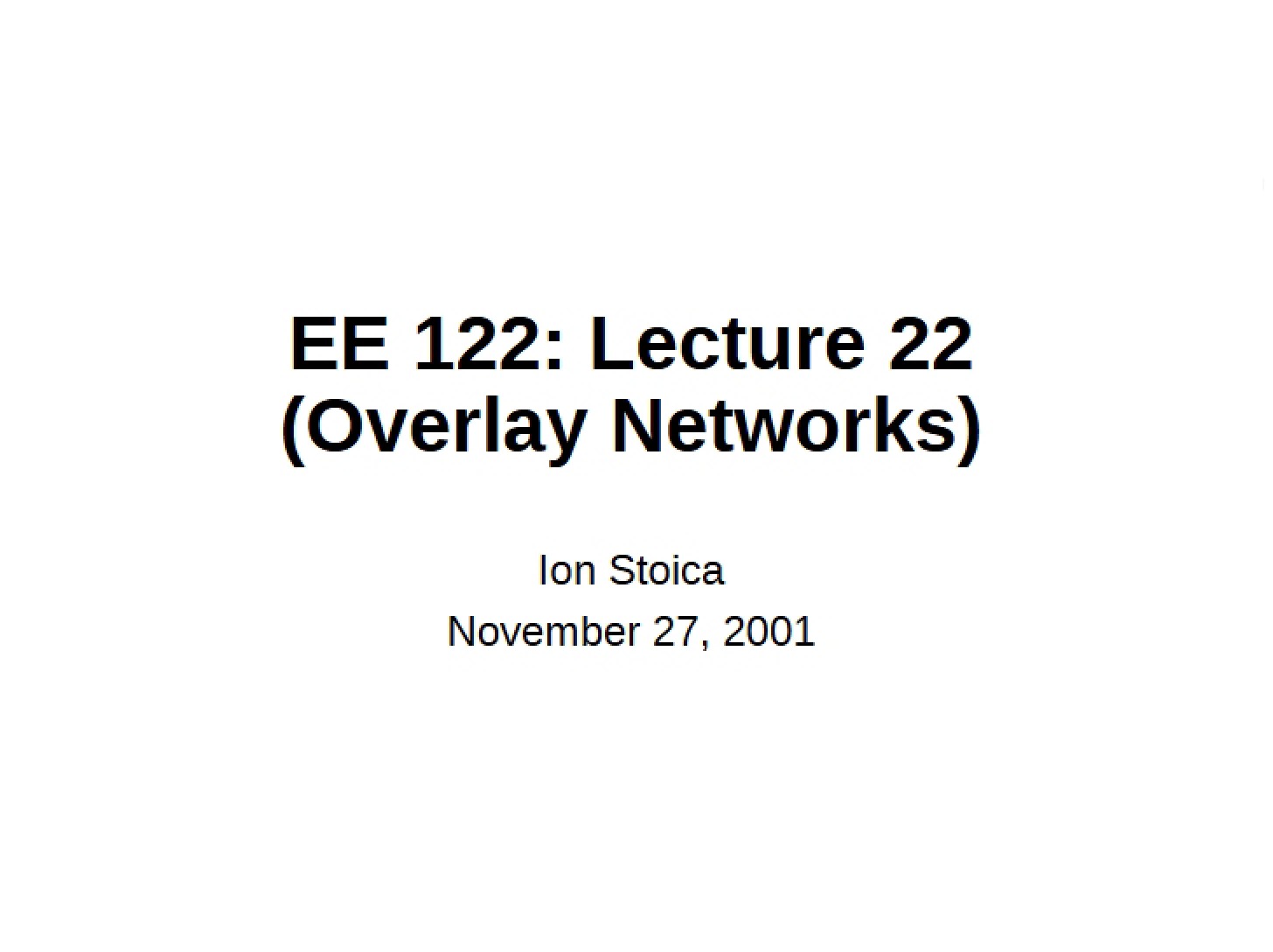 Network Overlays