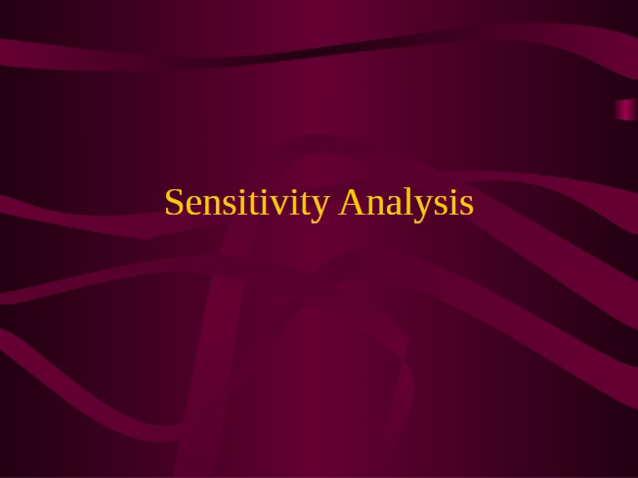 Sensitivity Analysis - 10 Pages