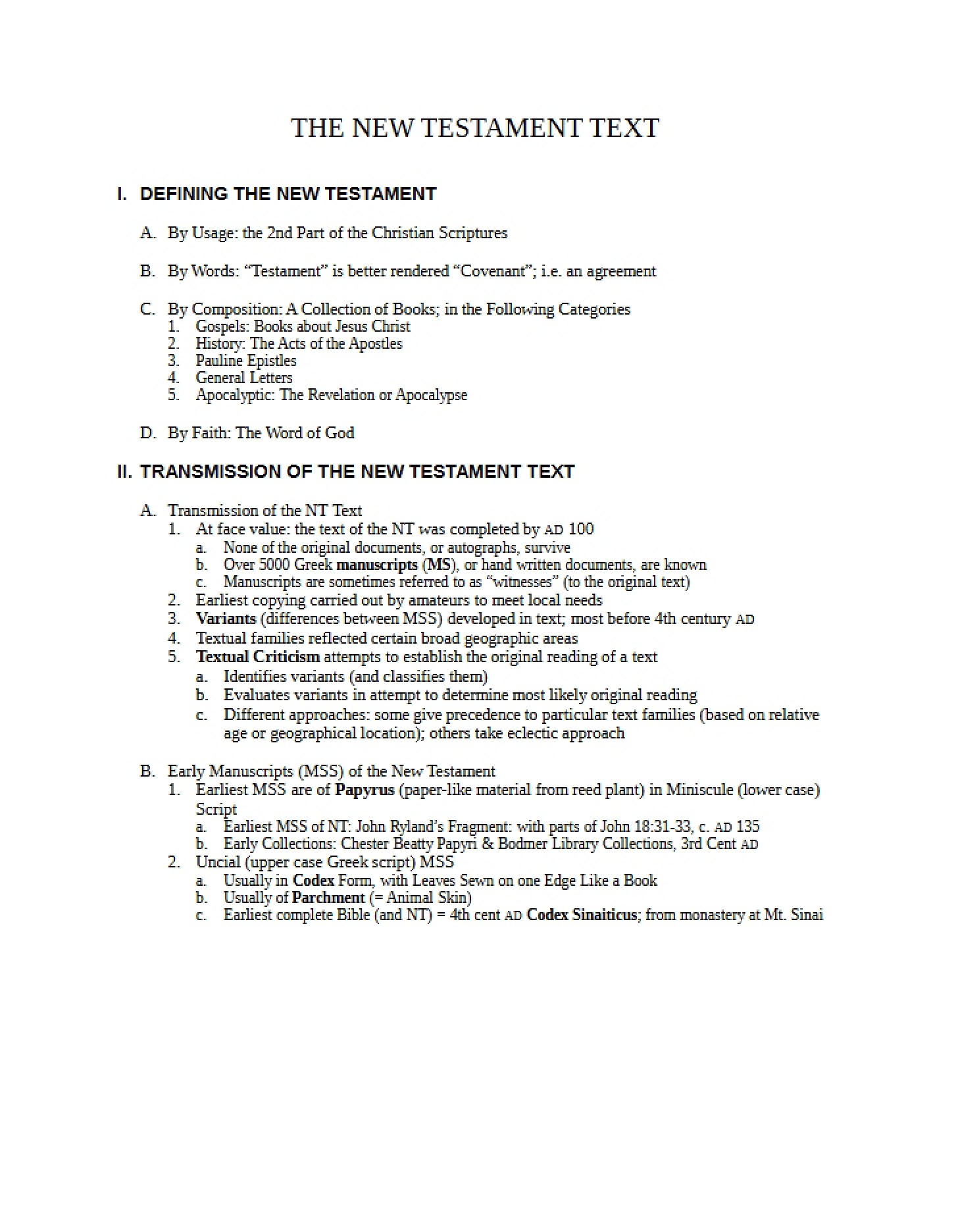 Text of the New Testament