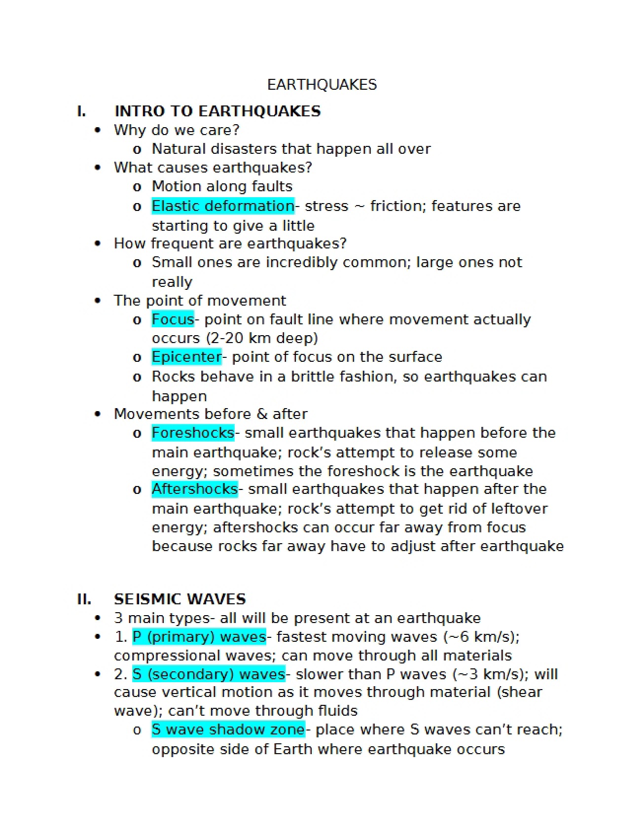 Seismic Earthquakes